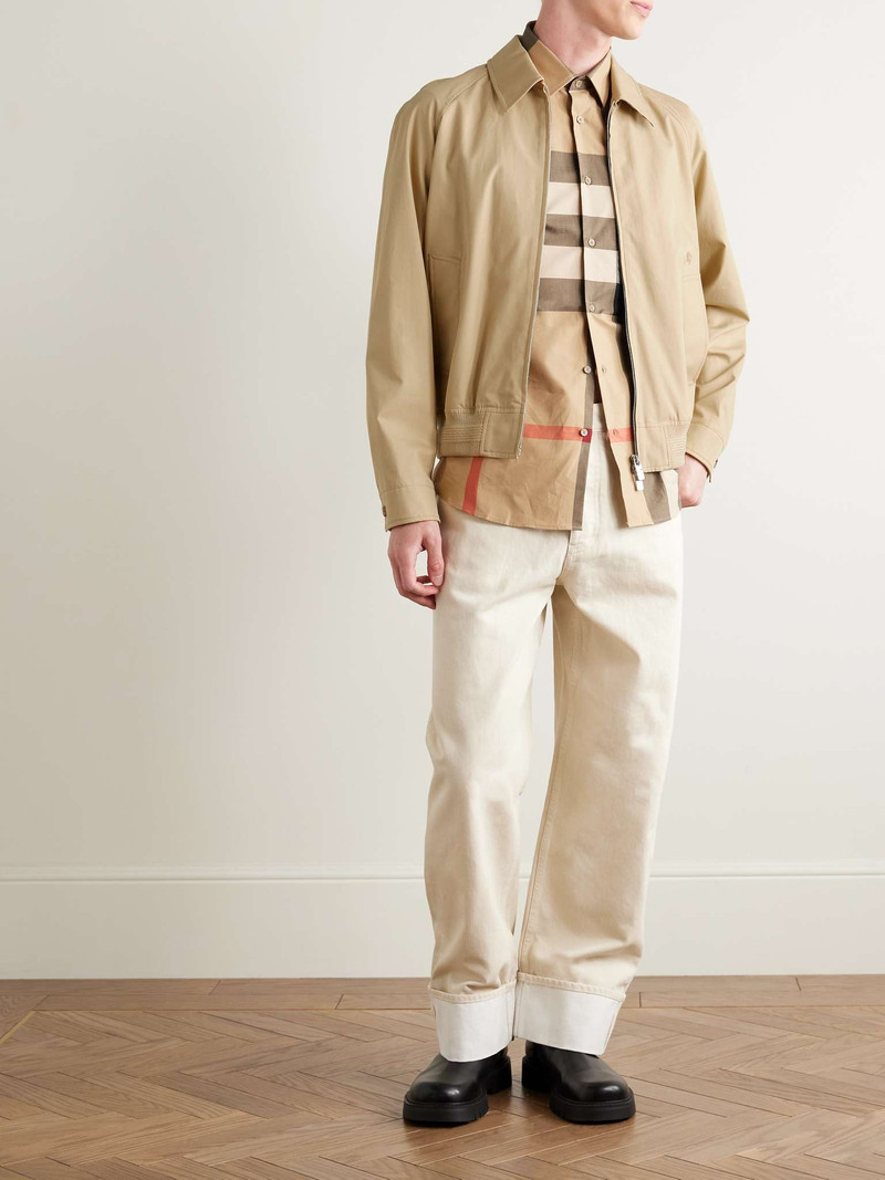Burberry Logo-Embroidered Cotton-Twill Harrington Jacket outlook