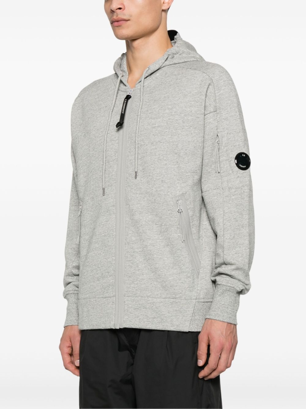 fleece-jersey zip-up hoodie - 3