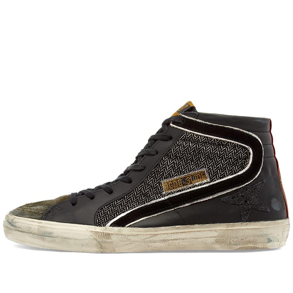 Golden Goose Slide Leather Suede Hi Top Sneaker - 2