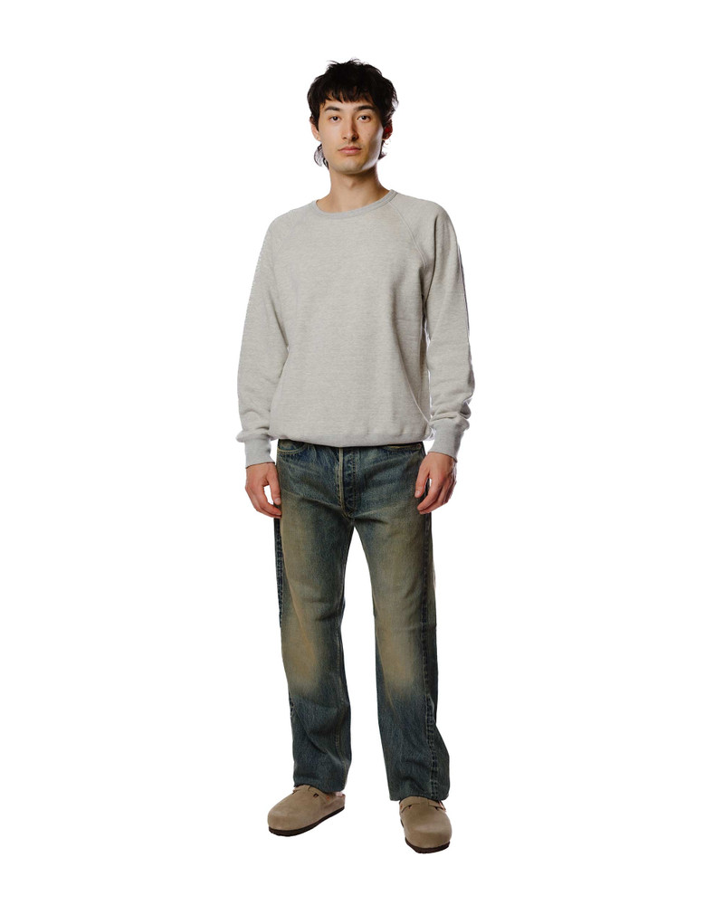 The Real McCoys MC21018 9oz. Loopwheel Raglan Sleeve Sweatshirt Ash Grey outlook