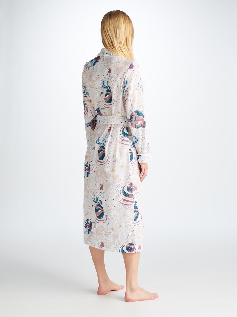 Women's Long Dressing Gown Ledbury 76 Cotton Batiste White - 4
