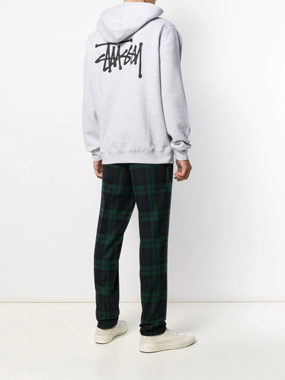 Stüssy logo-print rib-trimmed hoodie outlook