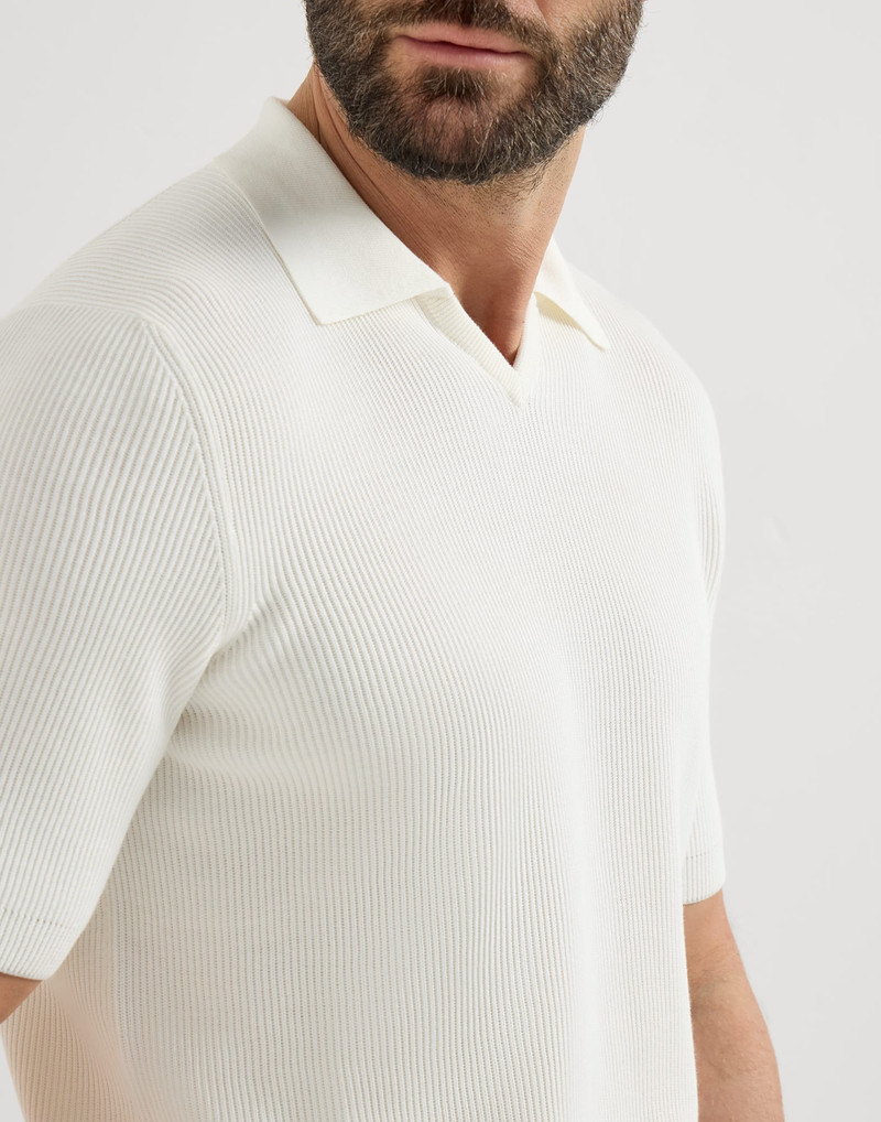 Cotton English rib knit polo 4
