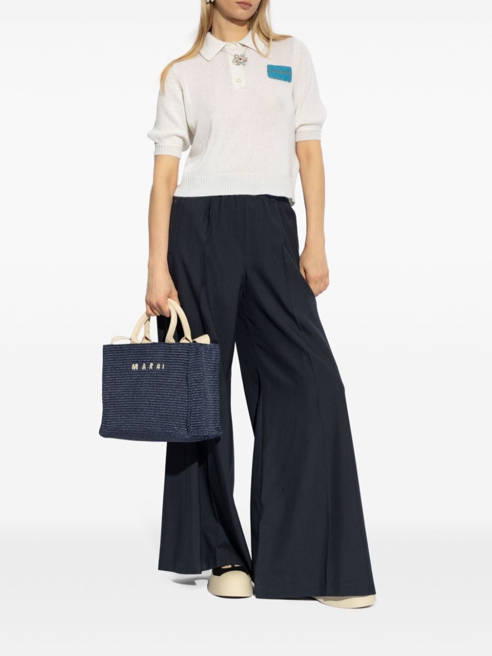 wide-leg virgin wool trousers - 2