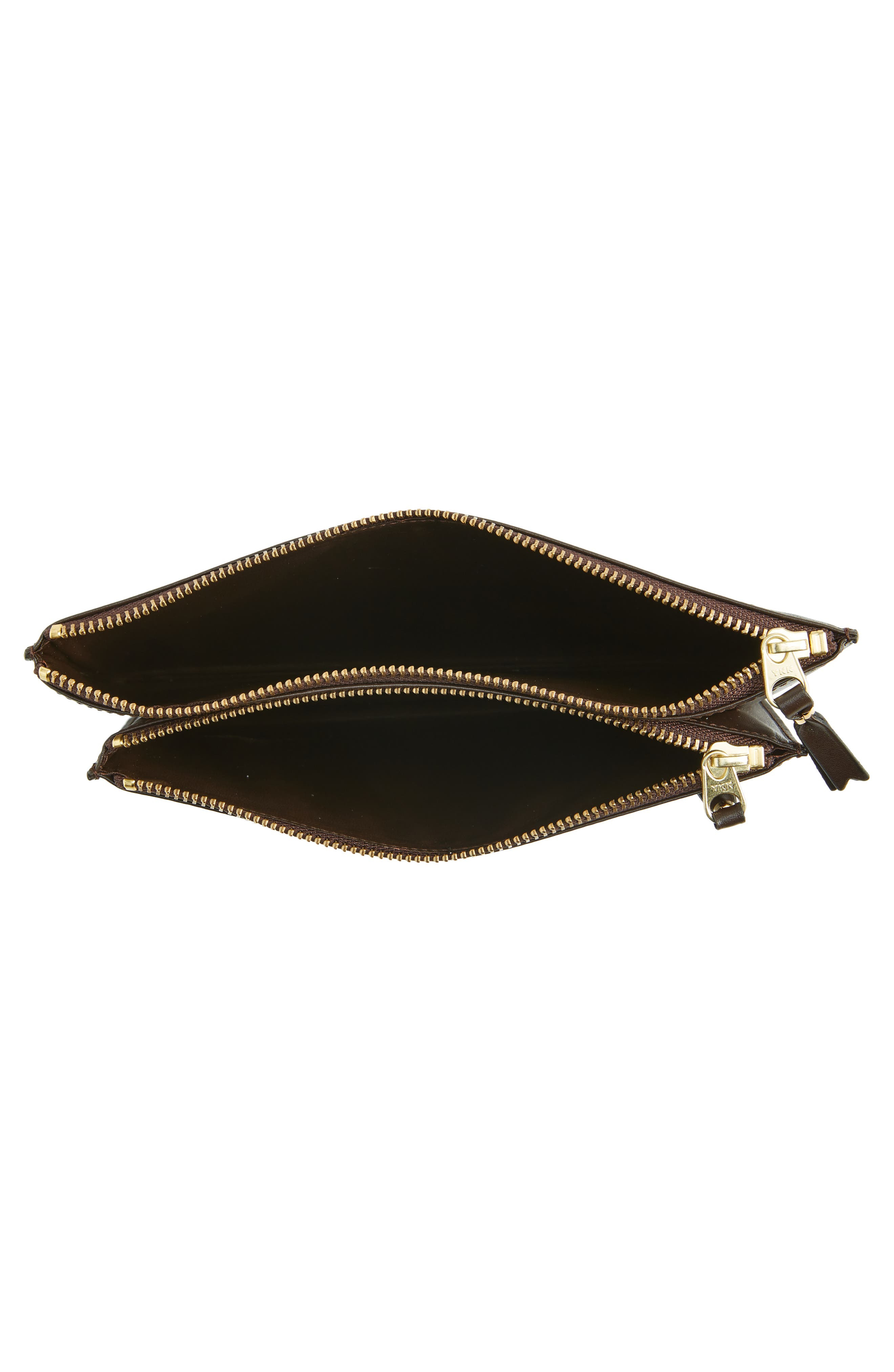 Outside Pocket Leather Zip Pouch - 2