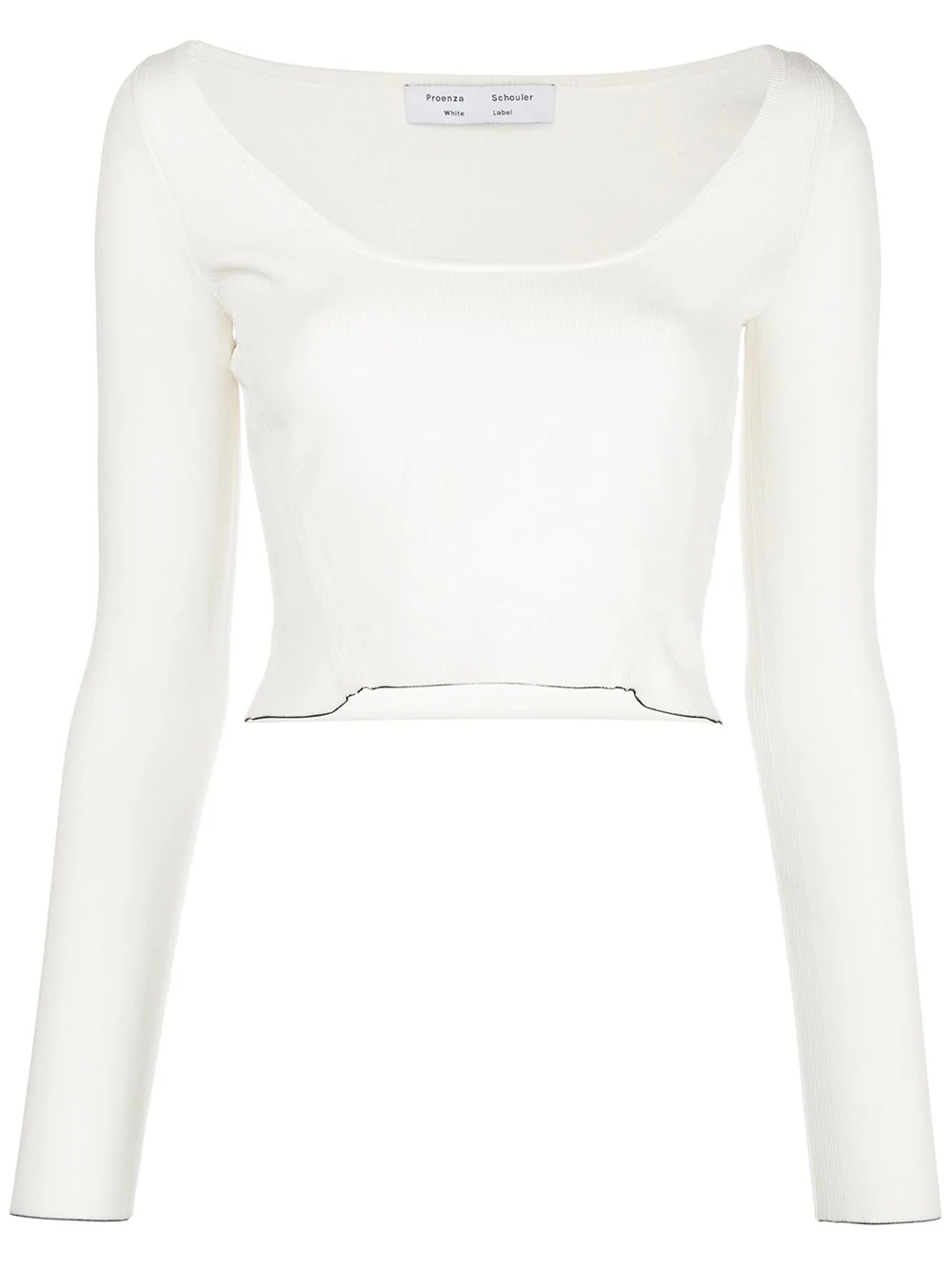 wide scoop-neck knit top - 1