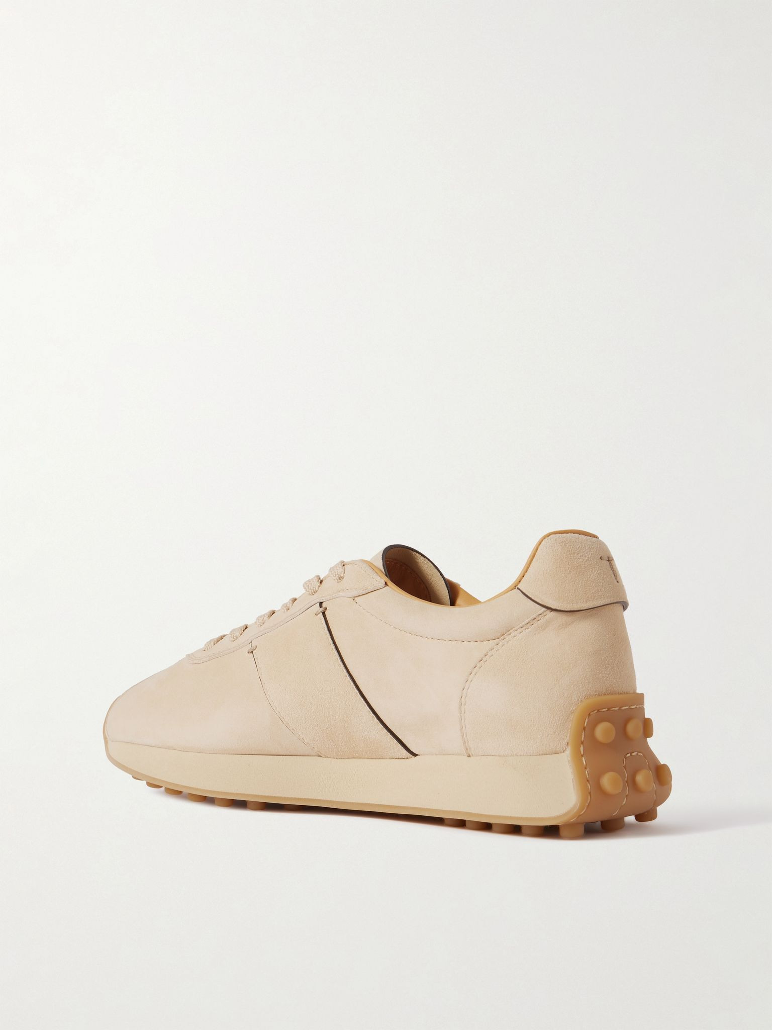Sportivo Active leather-trimmed suede sneakers Camel - 3