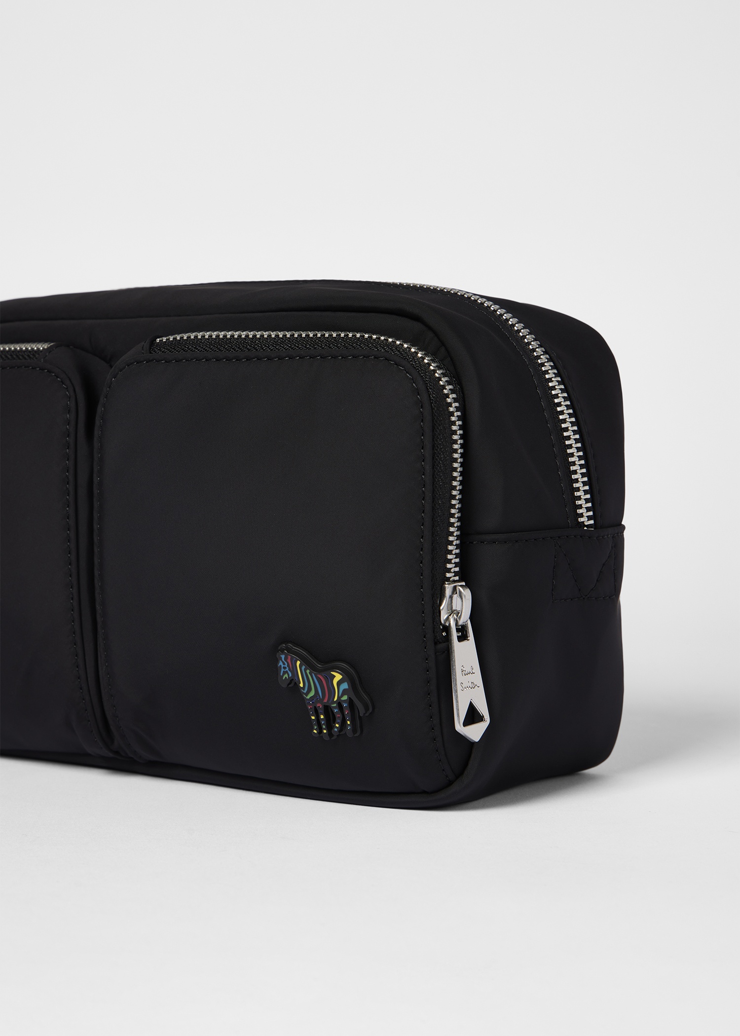 Recycled Polyester Black 'Zebra' Washbag - 4