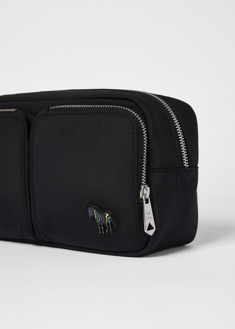 Recycled Polyester Black 'Zebra' Washbag 4
