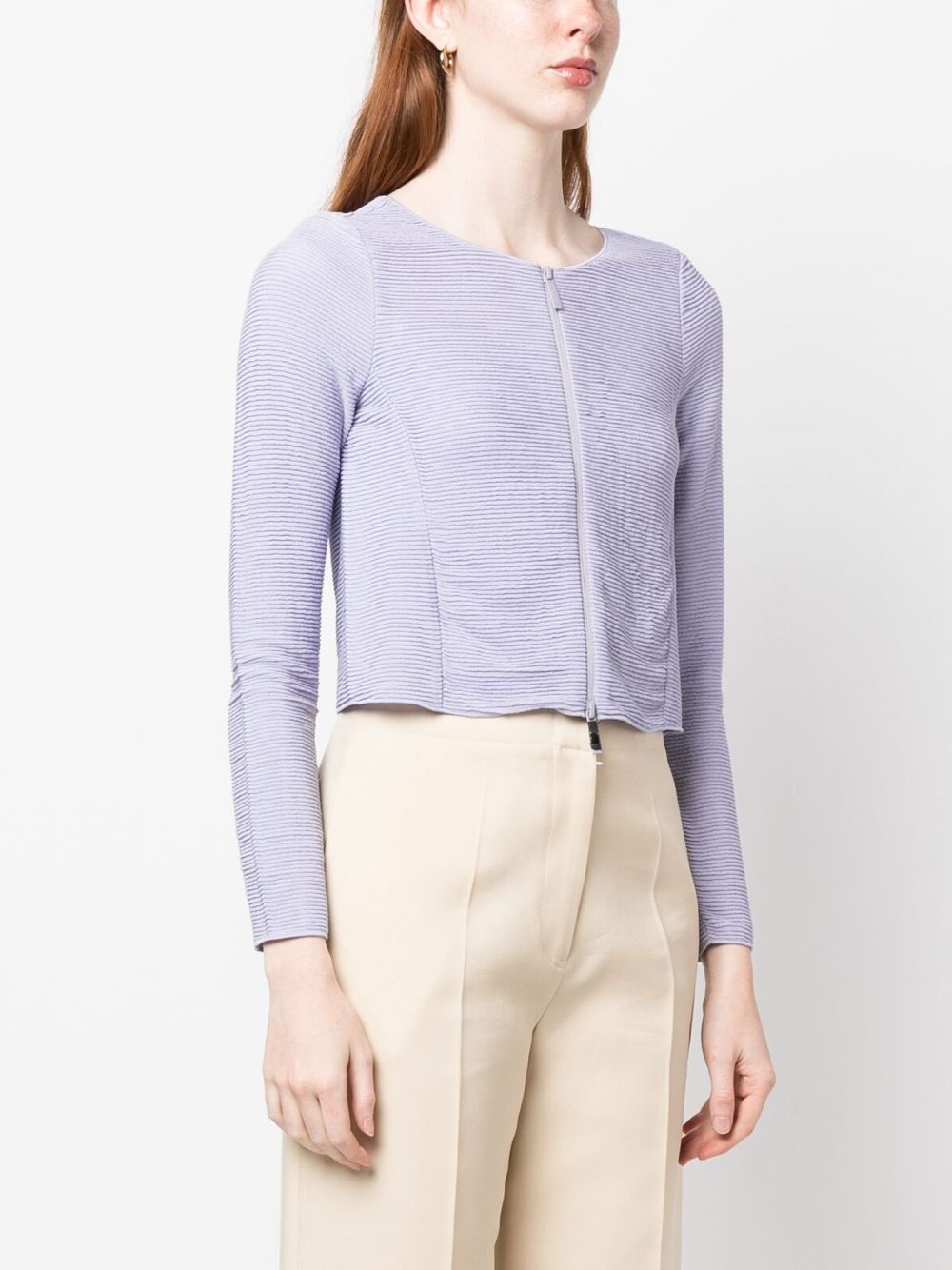 barré jersey zip-up jacket - 3