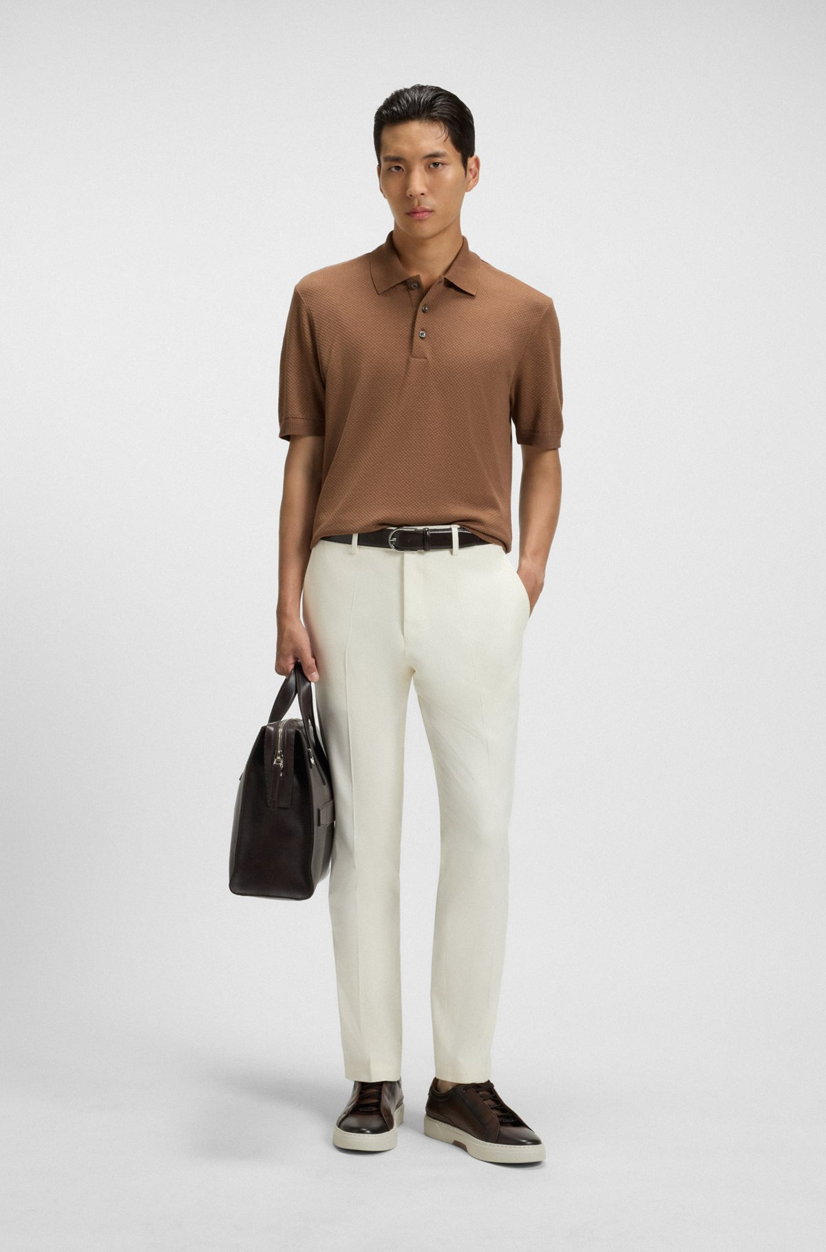 SLIM-FIT POLO SHIRT IN MERCERIZED COTTON - 4