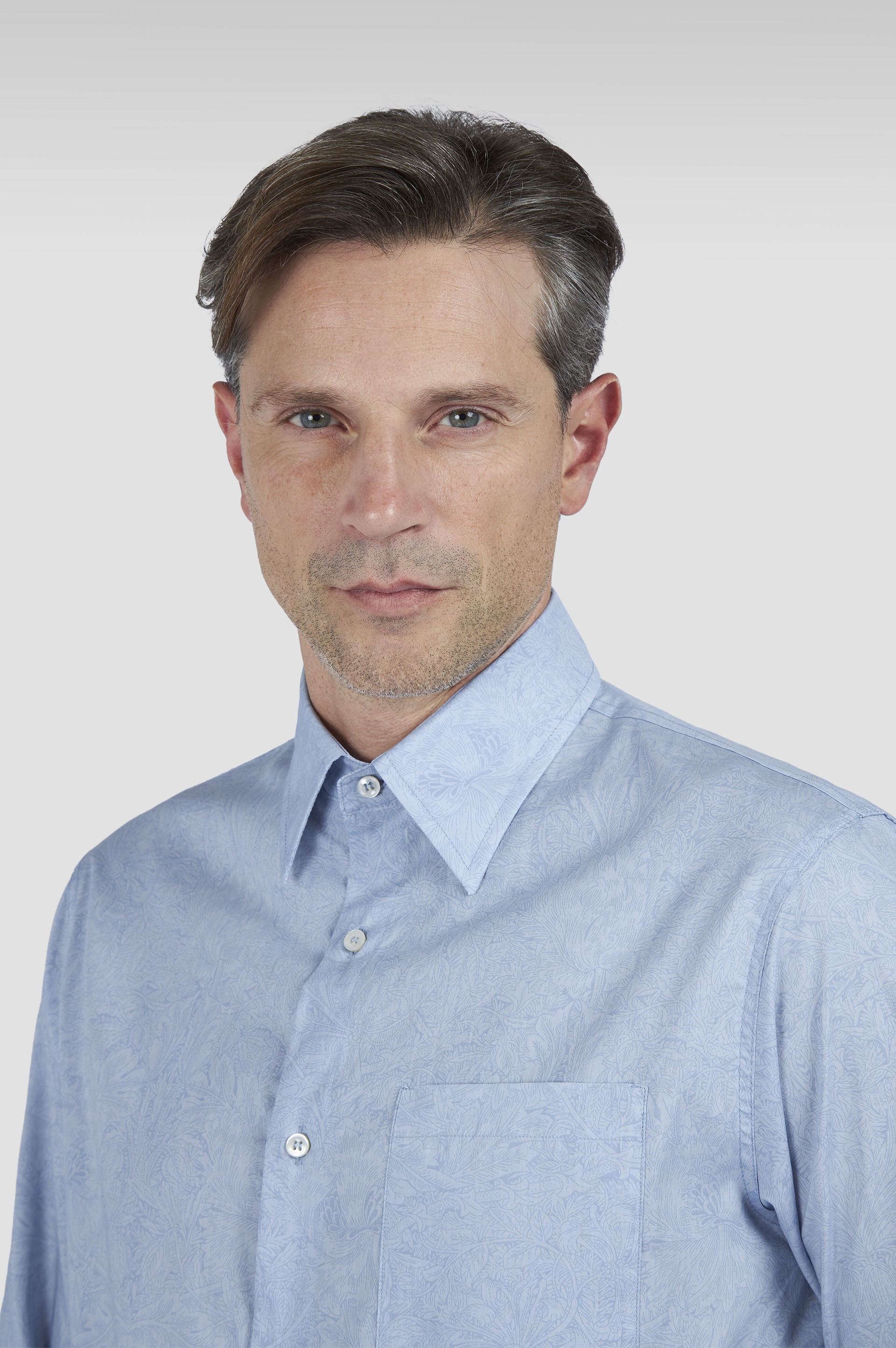 COTTON SHIRT WITH MICRO-PATTERN - 4