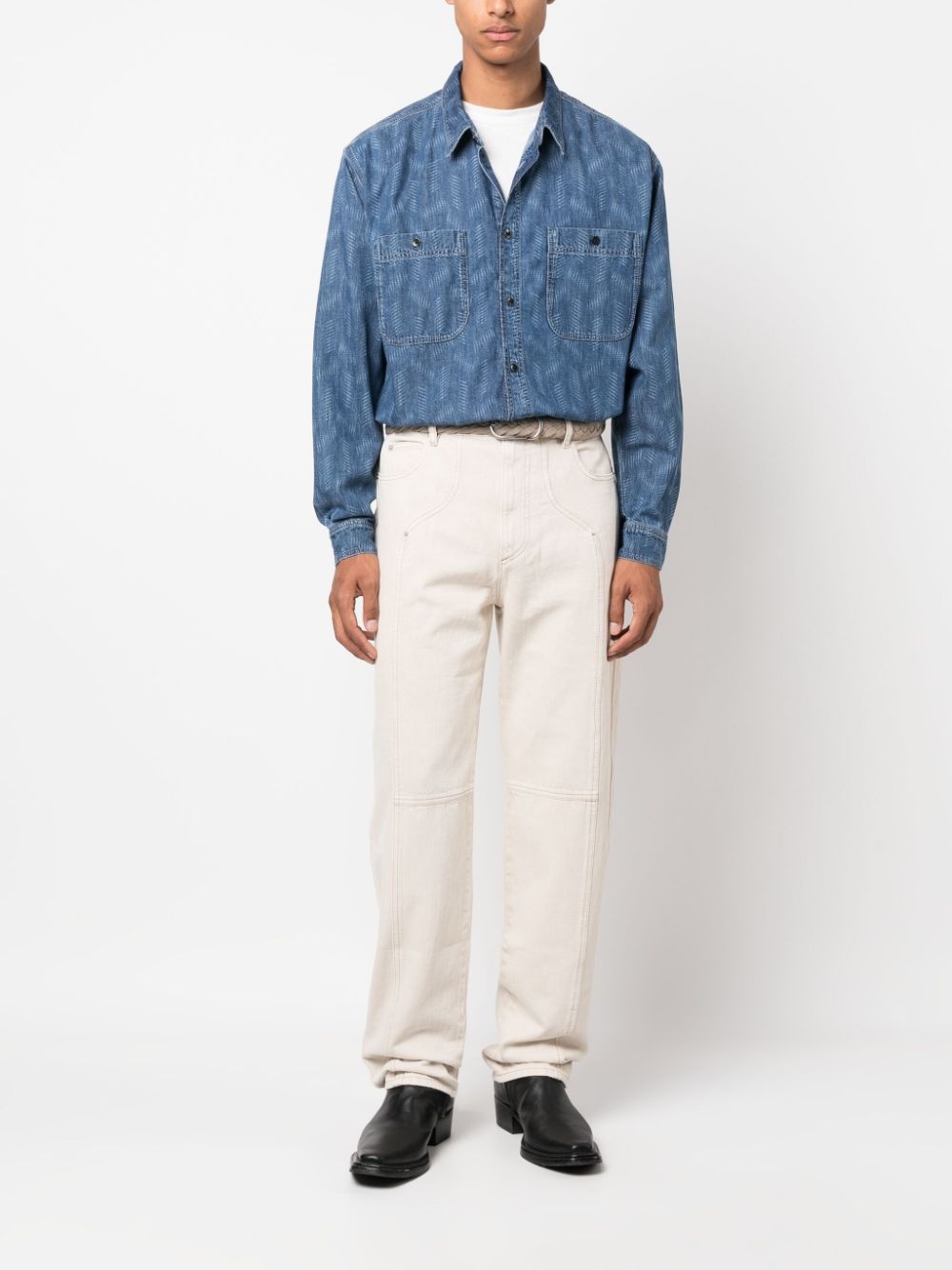 Bhelyn geometric-print denim shirt - 2