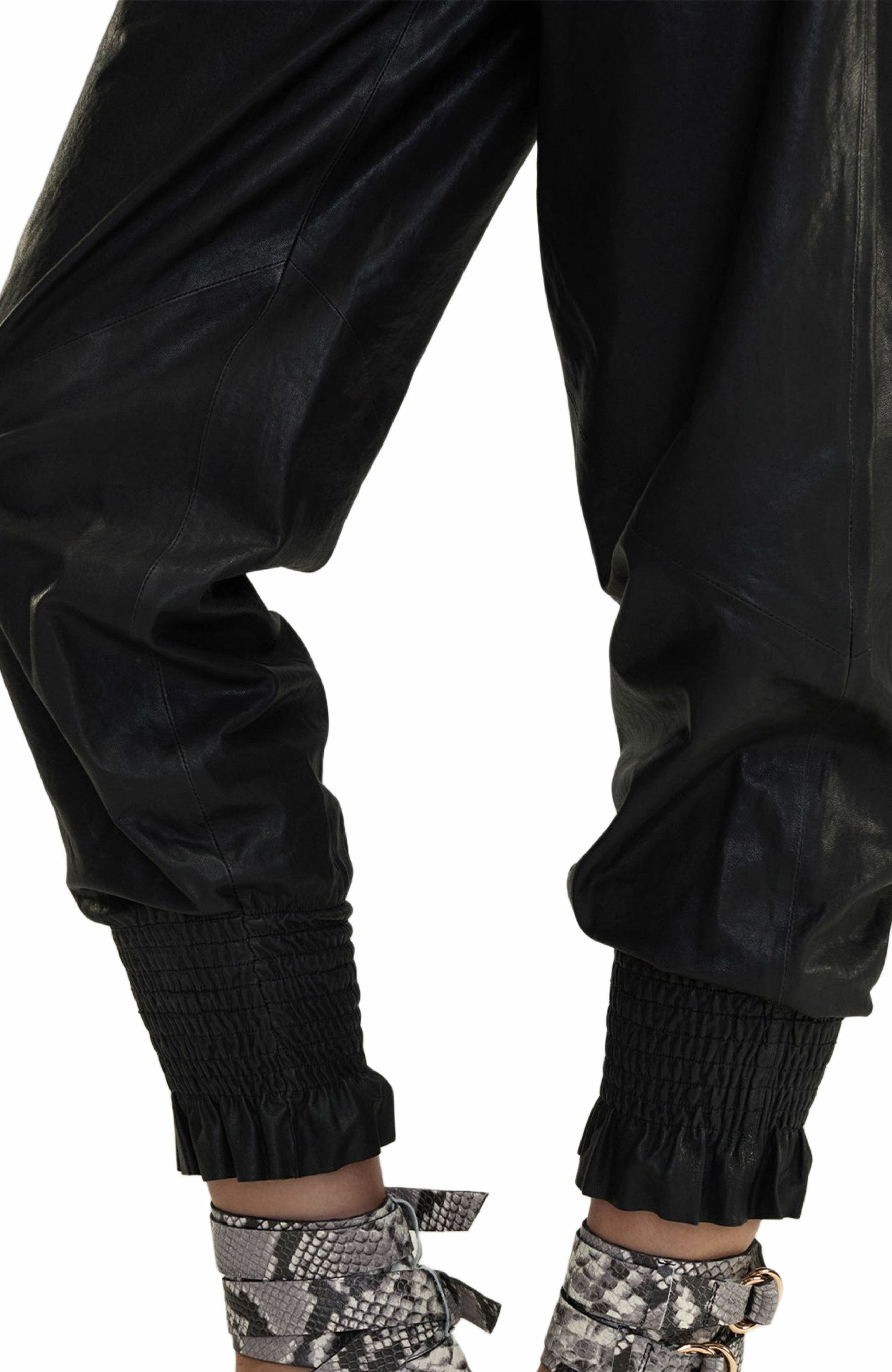 Cynthia Rowley The London Leather Jogger in Black at Nordstrom - 7