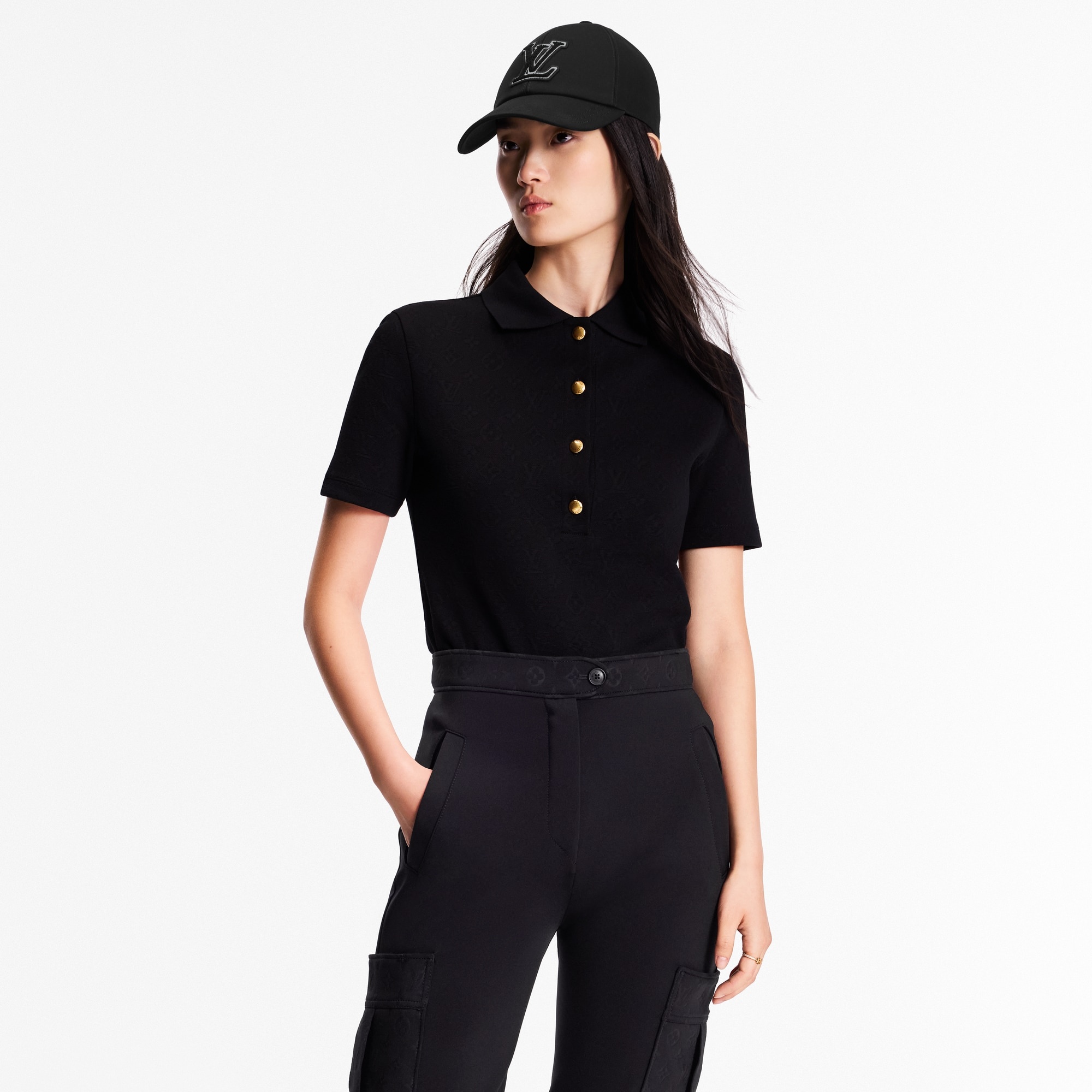 Monogram Piqué Polo Top - 2