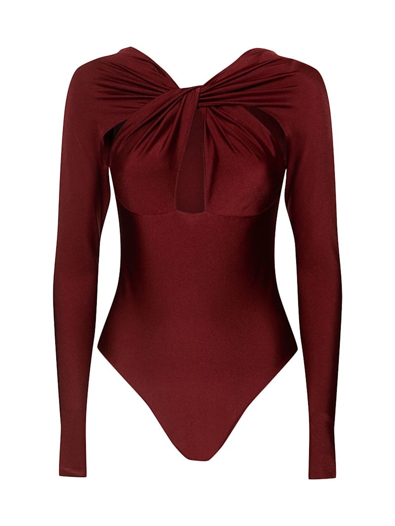 Twisted cut-out jersey bodysuit - 1