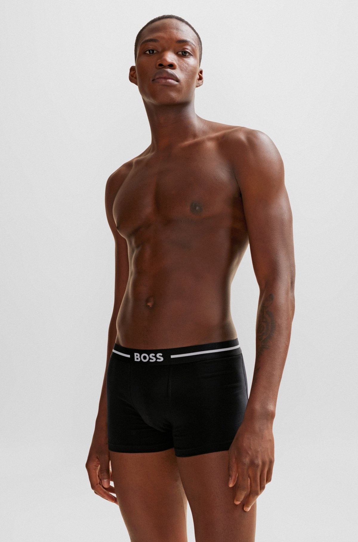 THREE-PACK OF STRETCH-COTTON TRUNKS WITH LOGO WAISTBANDS - 7