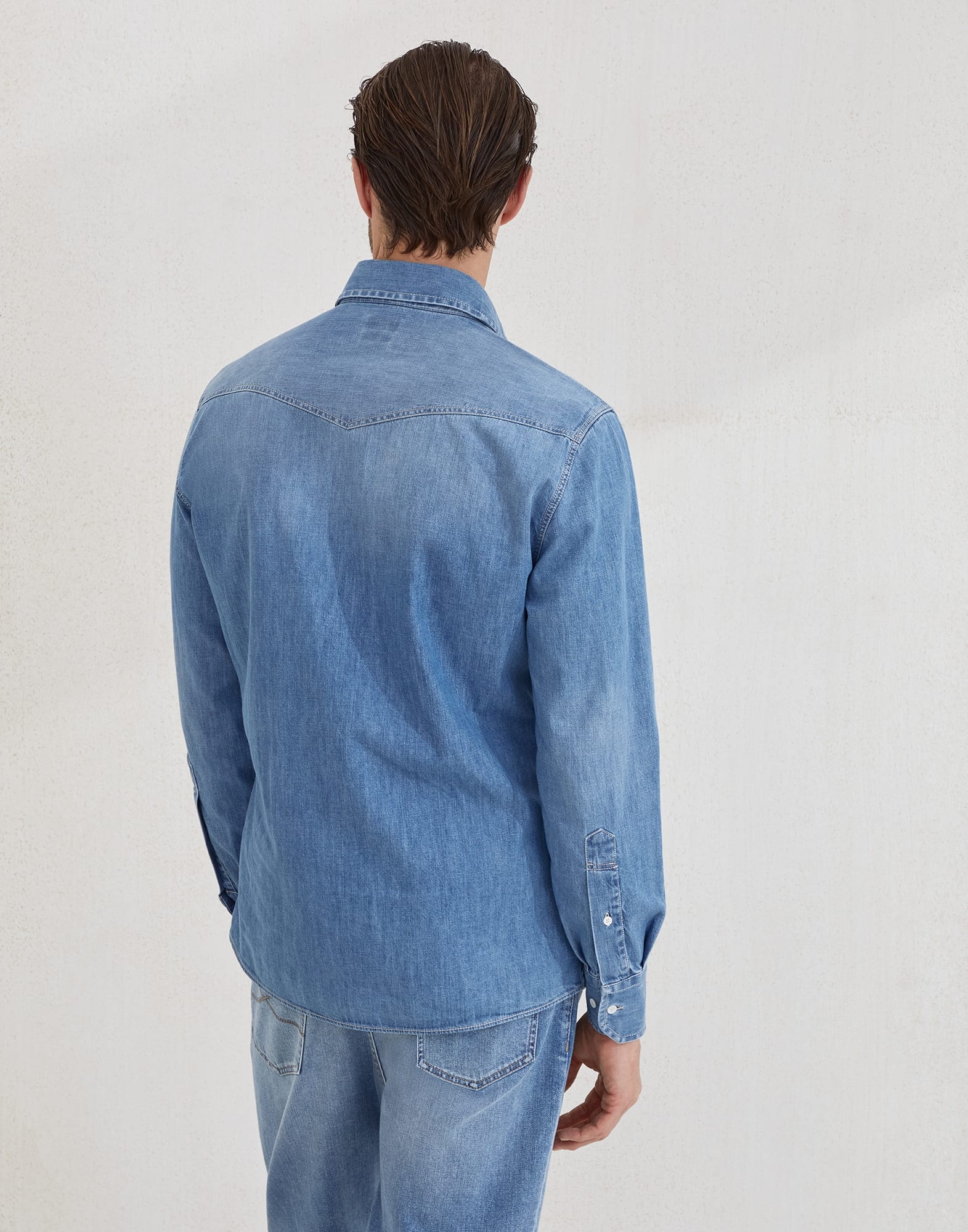 Lightweight denim easy fit Western shirt - 2