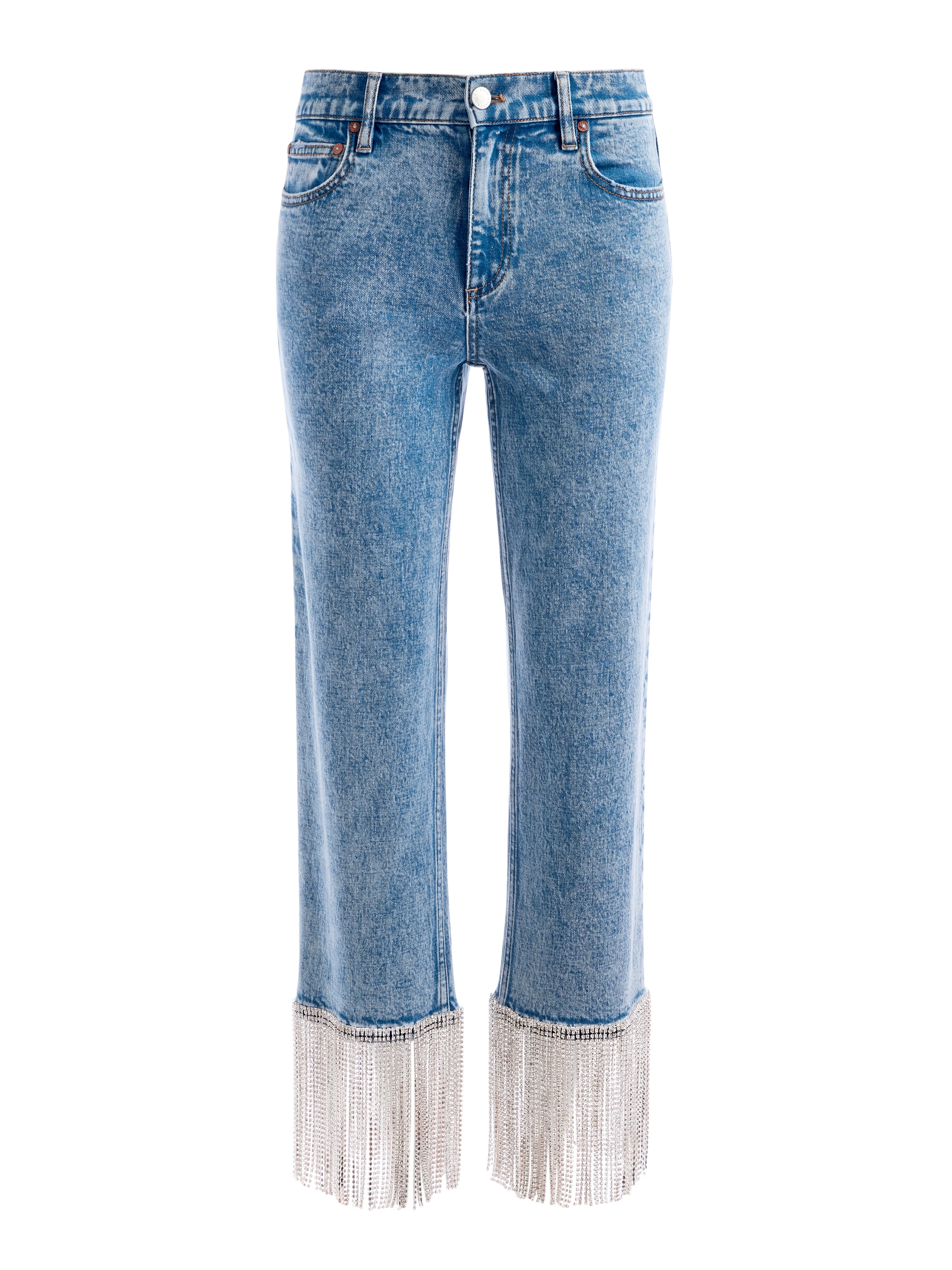 AMAZING HIGH RISE EMBELLISHED HEM BOYFRIEND JEAN - 1