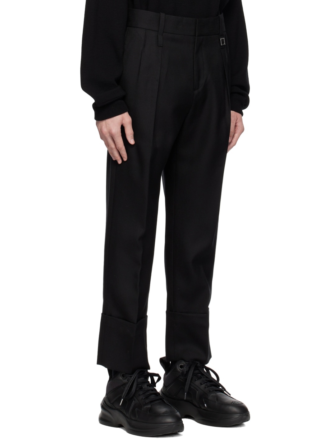 Black Turn-Up Trousers - 2