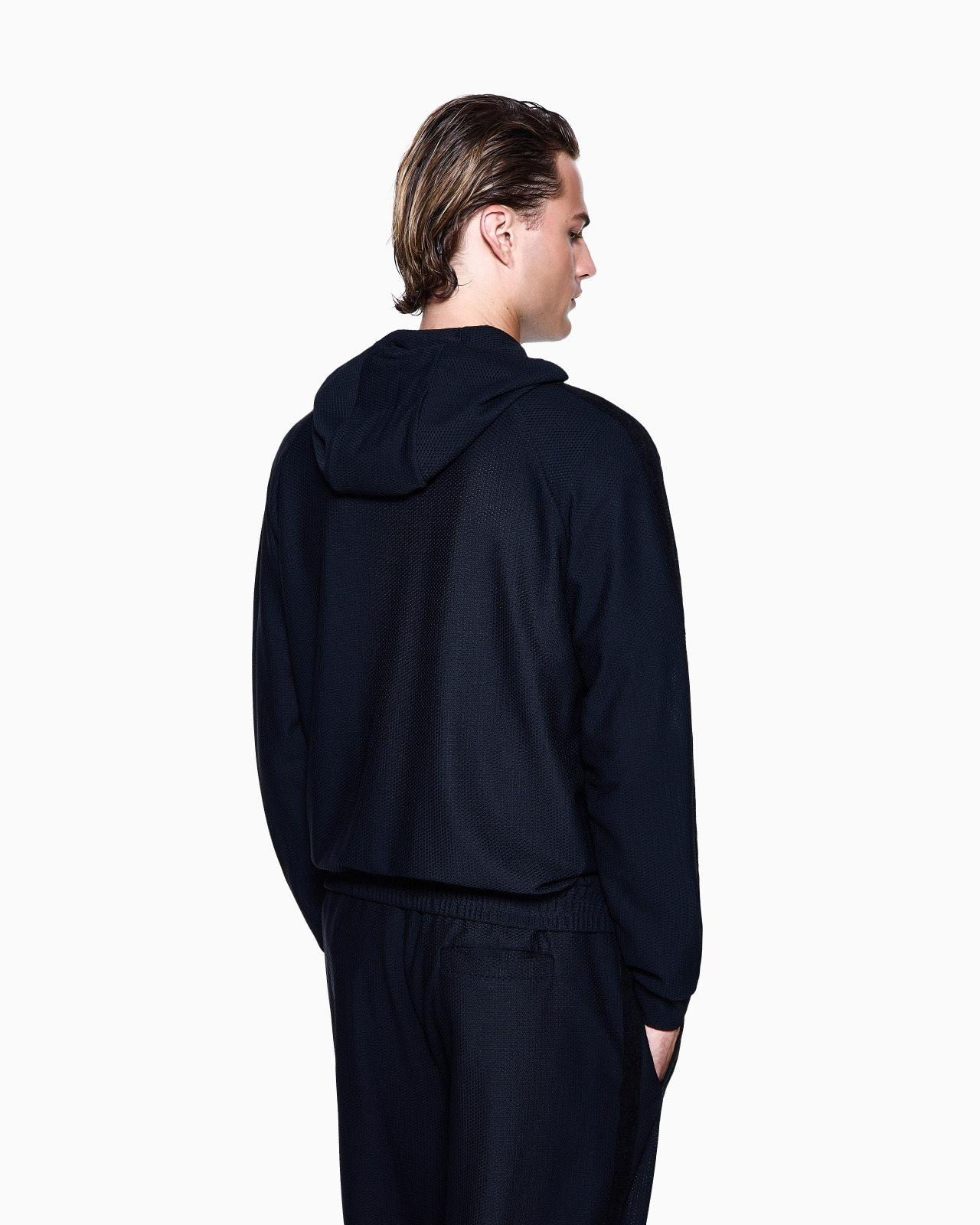 HOODED SWEATSHIRT IN TECHNICAL WAFFLE FABRIC - 3