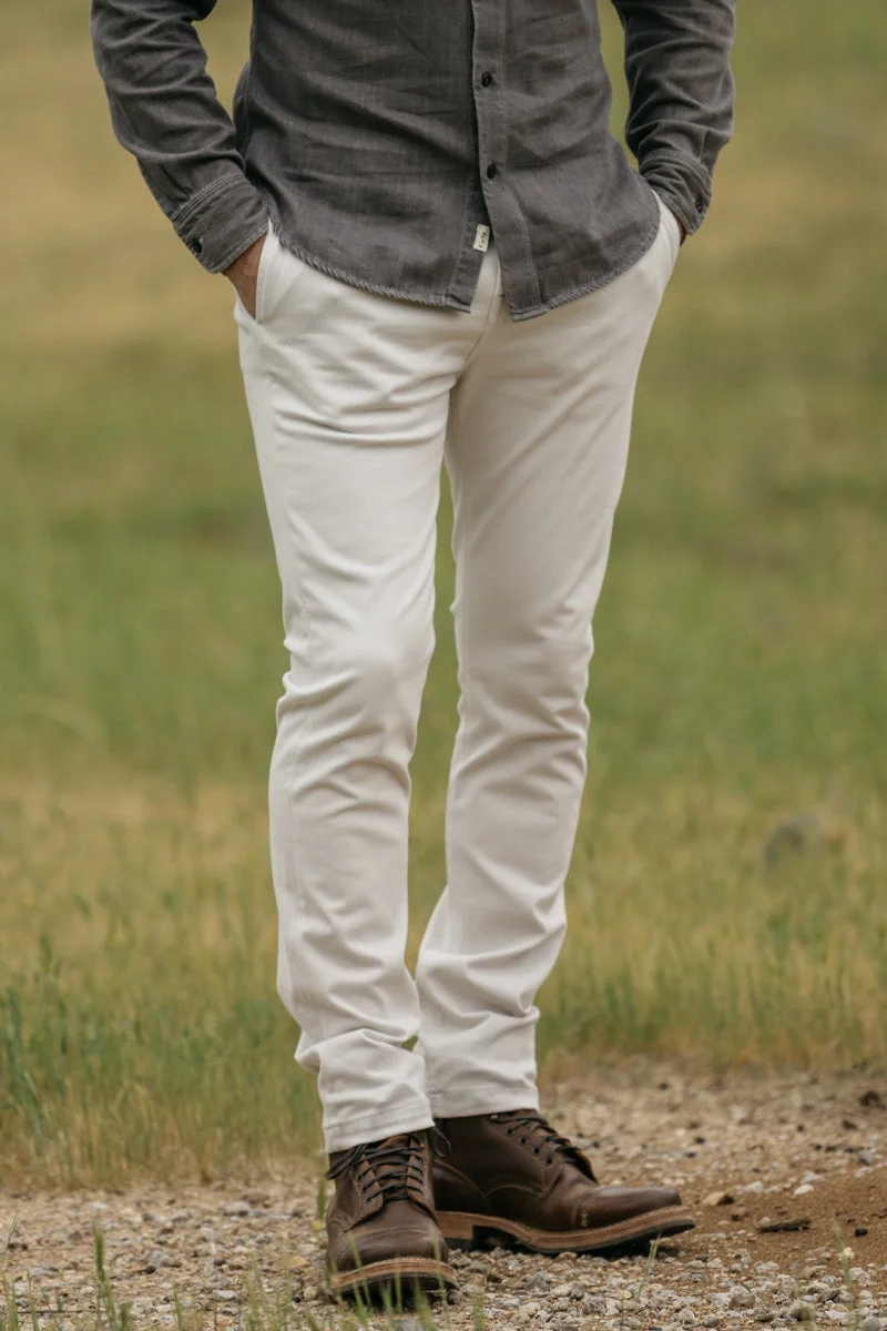 The Axe Slim Denit® Chino - Heather White - 1