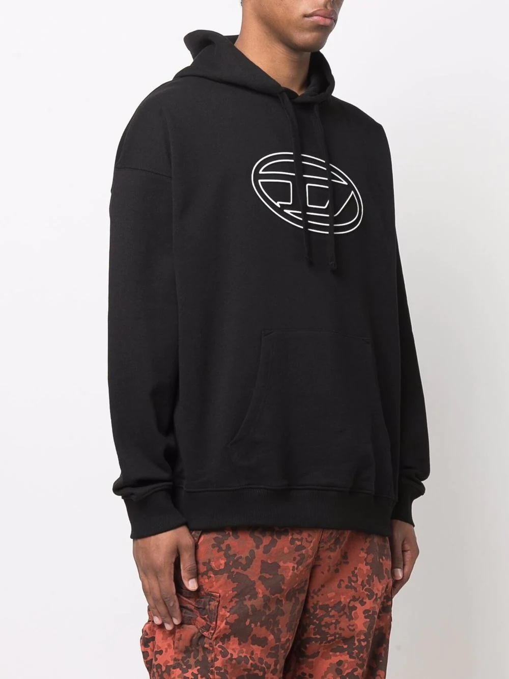 logo-print cotton hoodie - 4