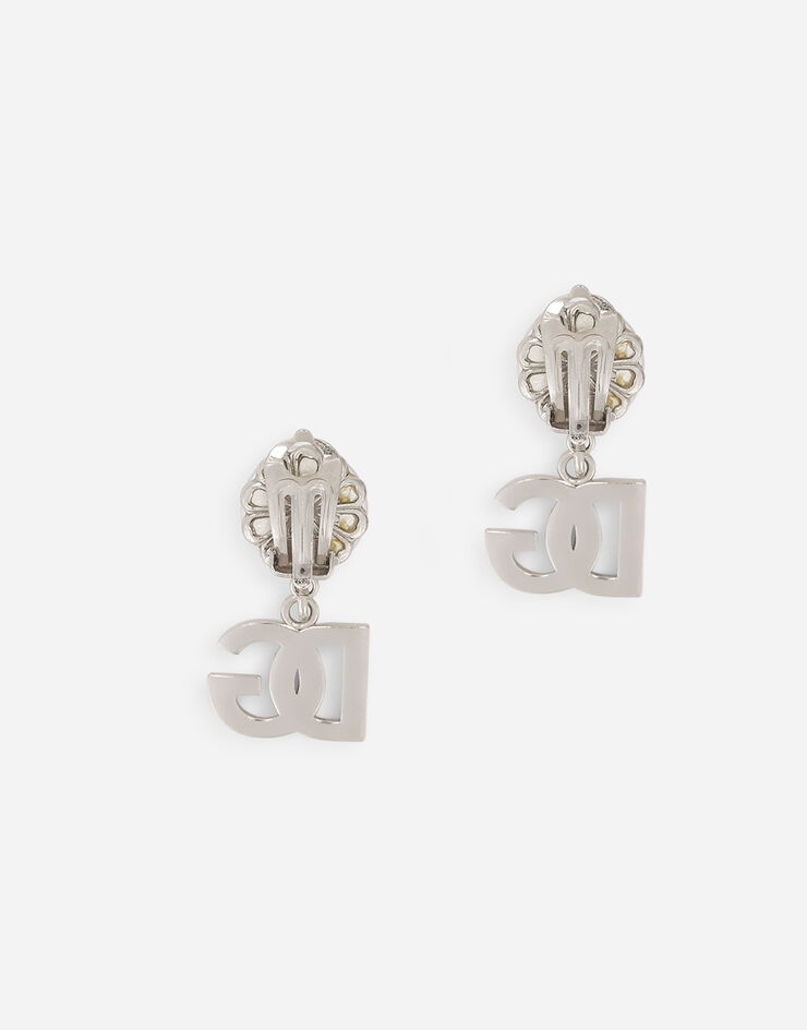 Drop earrings with pearls and DG logo - 3