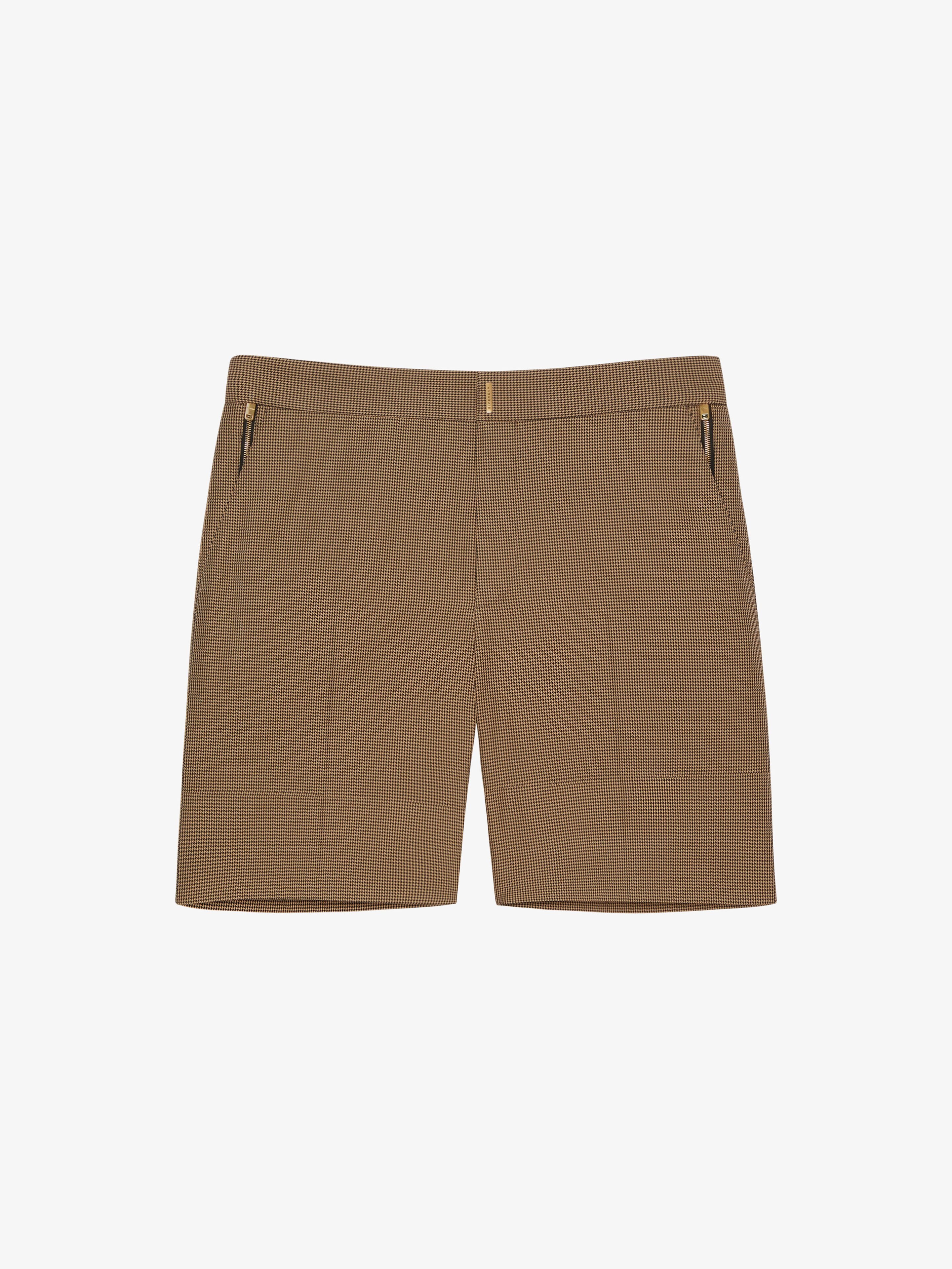 BERMUDA IN TECHNICAL FIBER WITH HOUNDSTOOTH PATTERN - 1