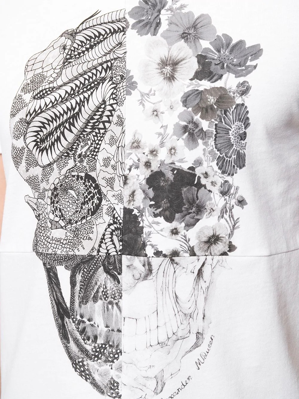 floral skull print T-shirt - 5