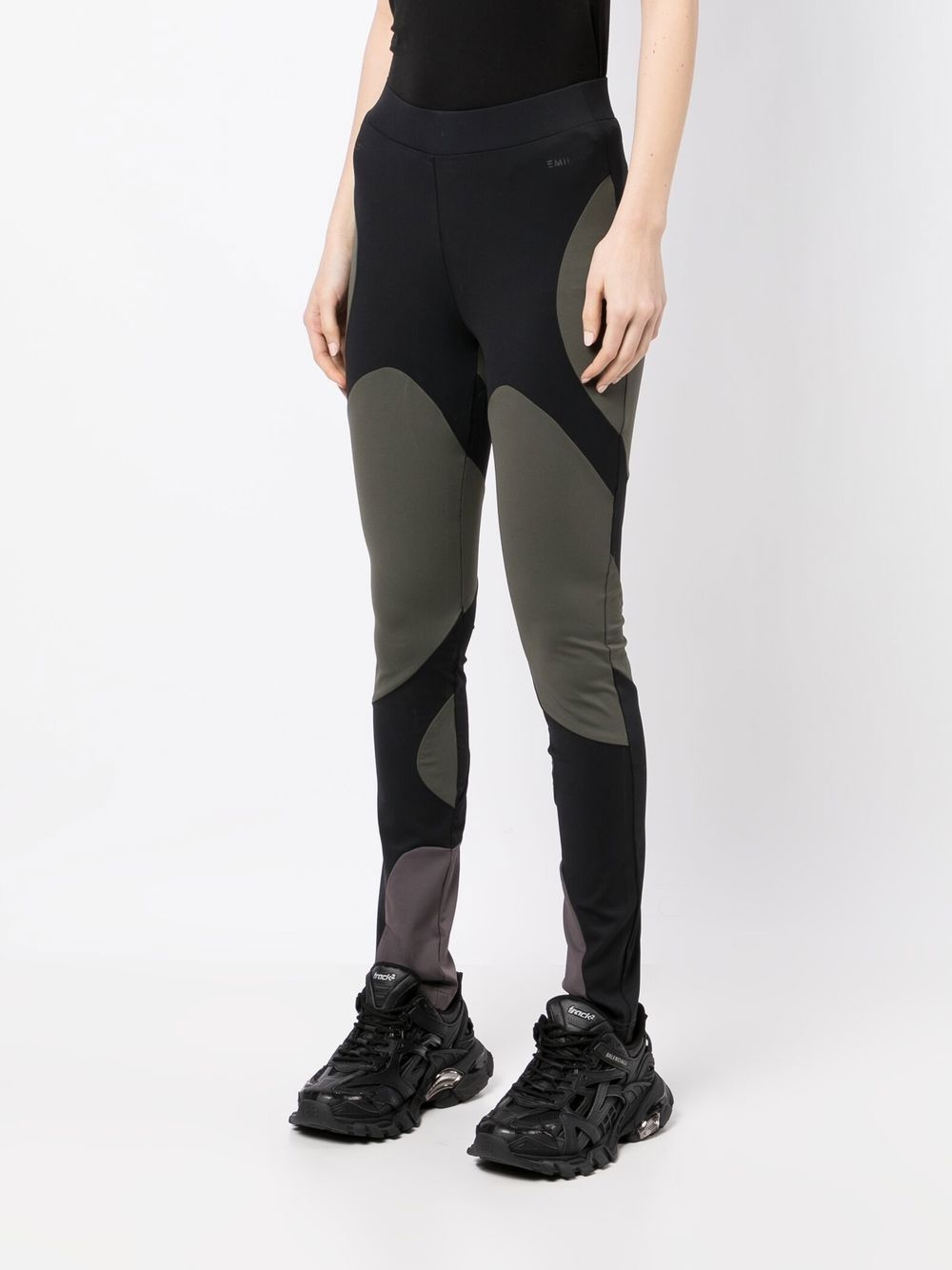 logo-print two-tone leggings - 3