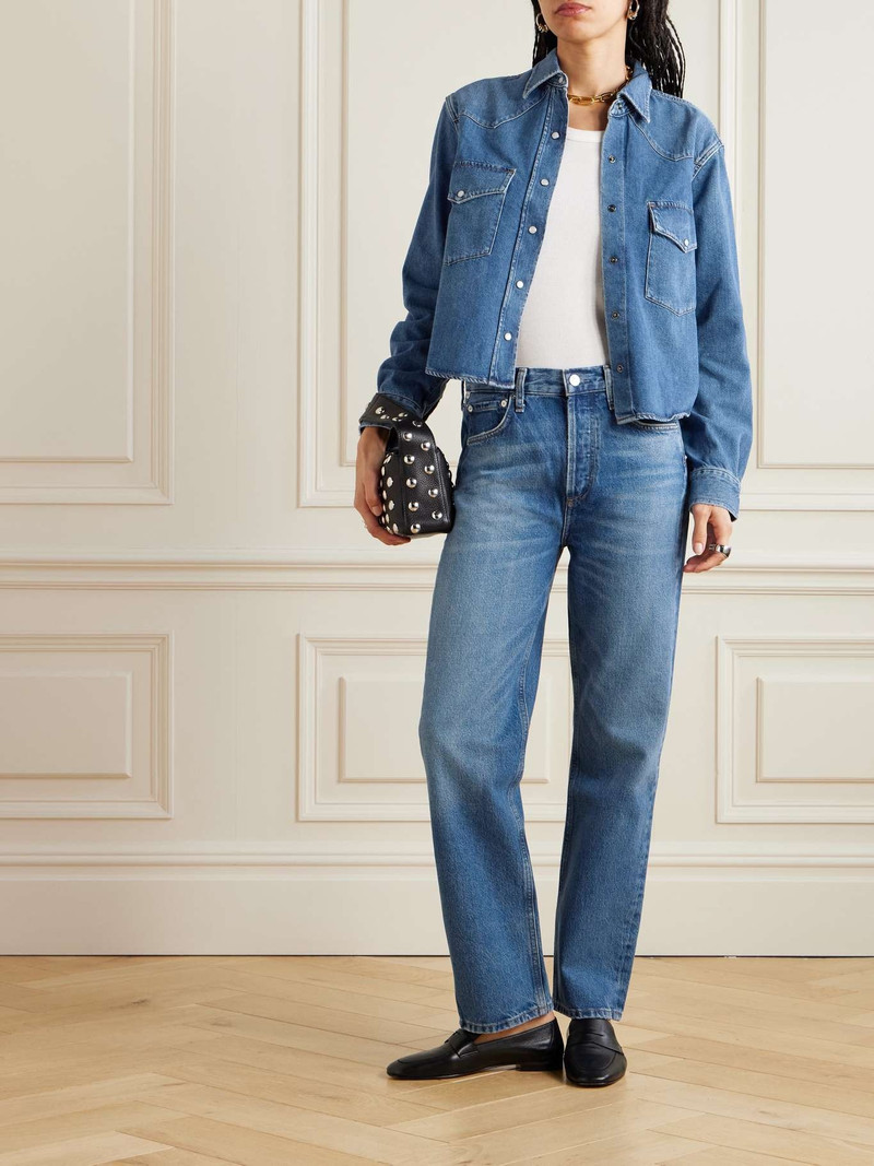 Citizens of Humanity Cropped Western denim shirt Mid denim outlook