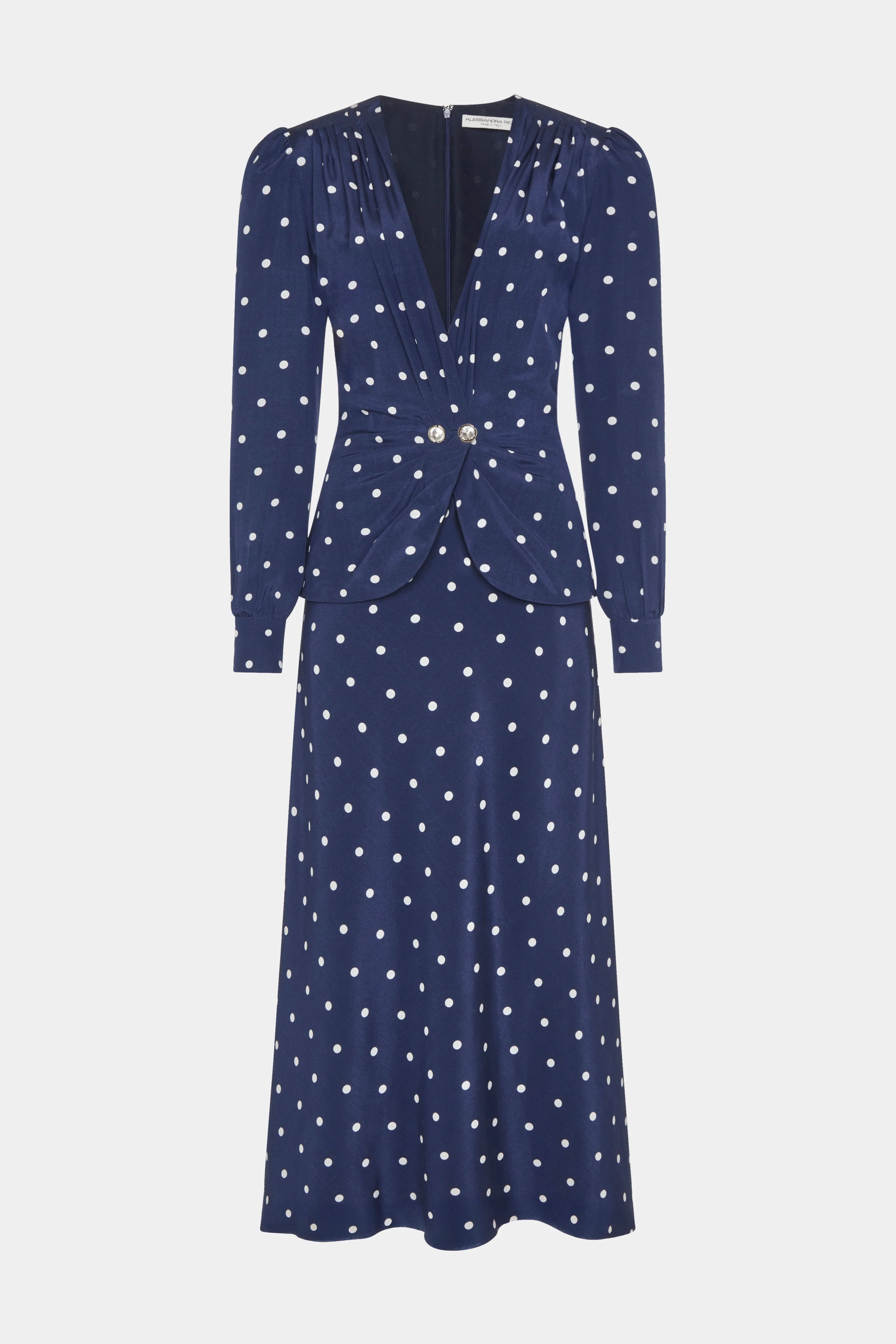POLKA DOT DRESS WITH JEWEL BUTTONS - 1