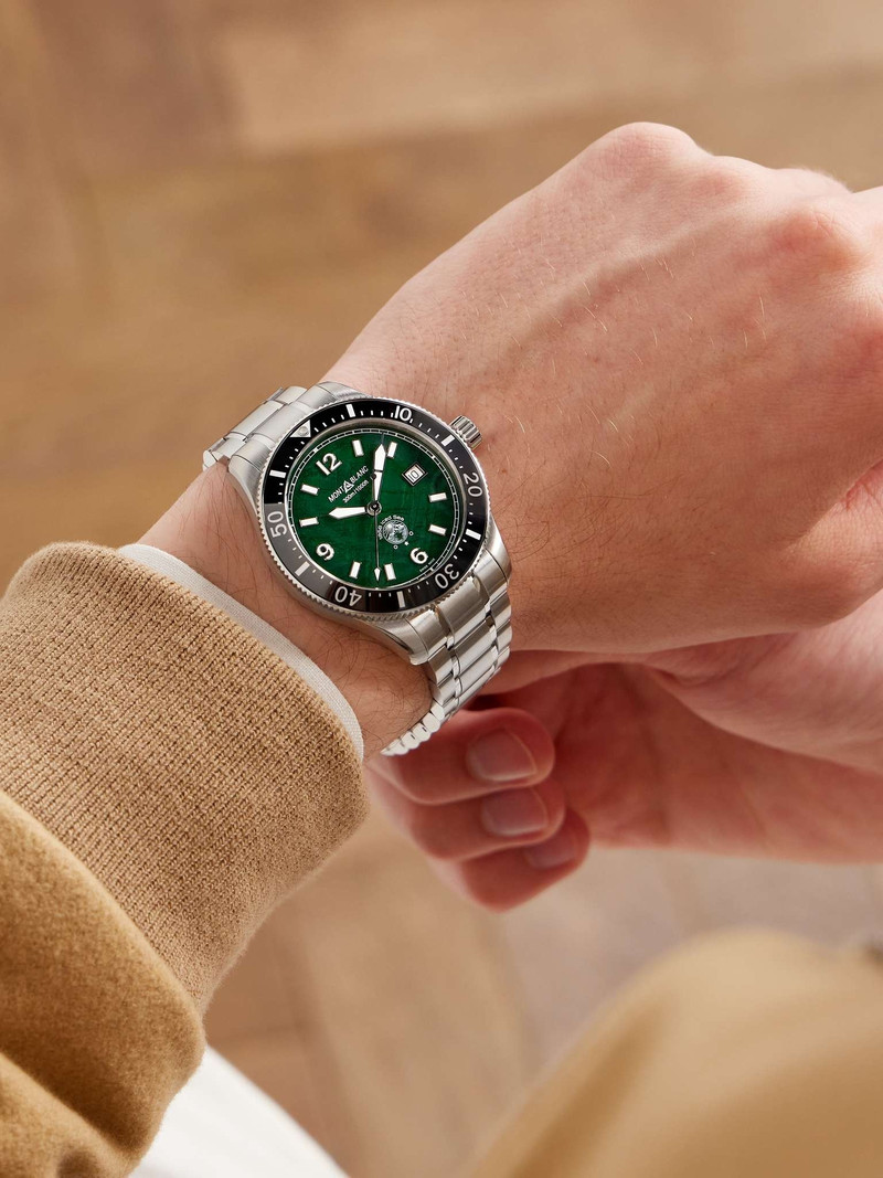 Montblanc 1858 Iced Sea Automatic Stainless Steel and Ceramic Watch, Ref. No. MB130810 outlook