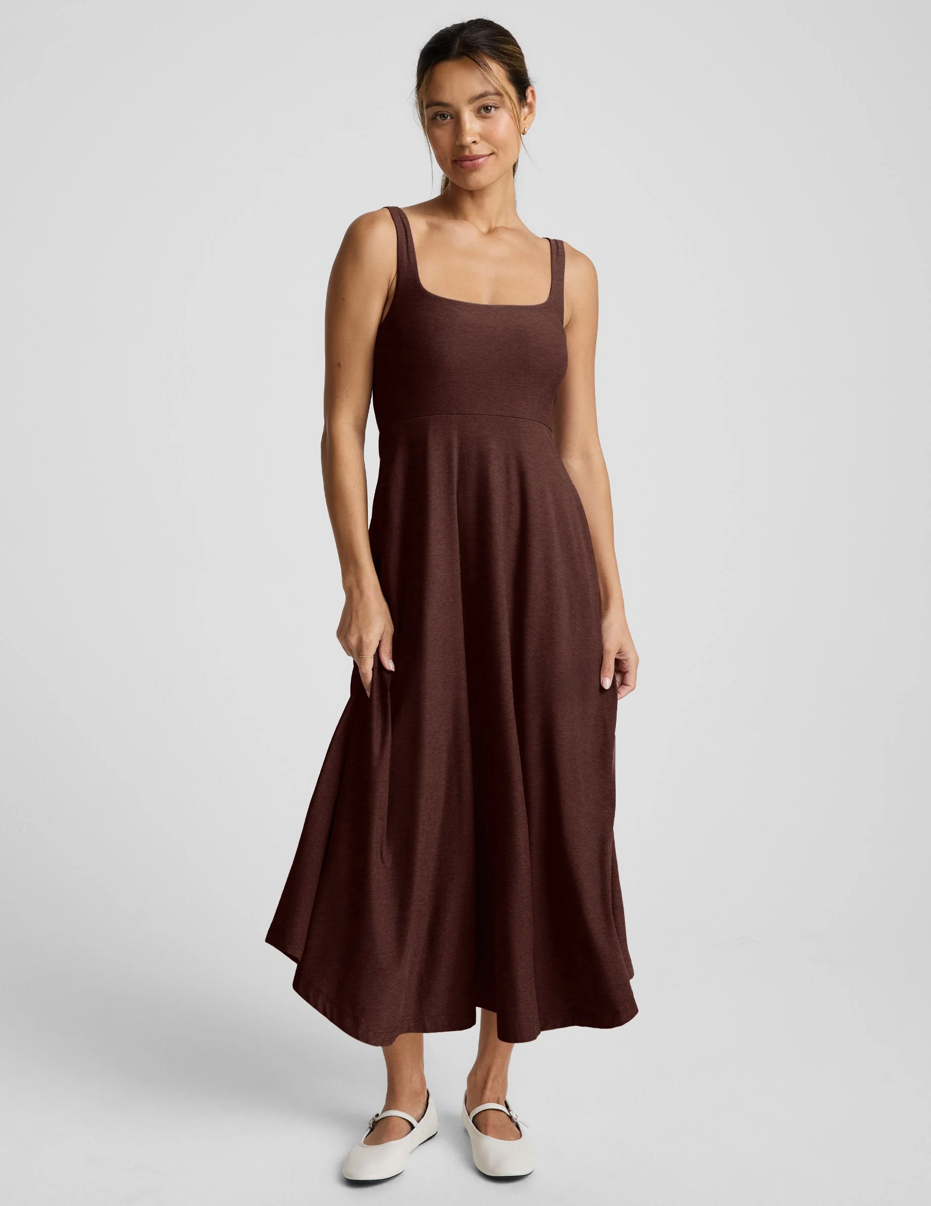 Featherweight At The Ready Square Neck Midi Dress - 1