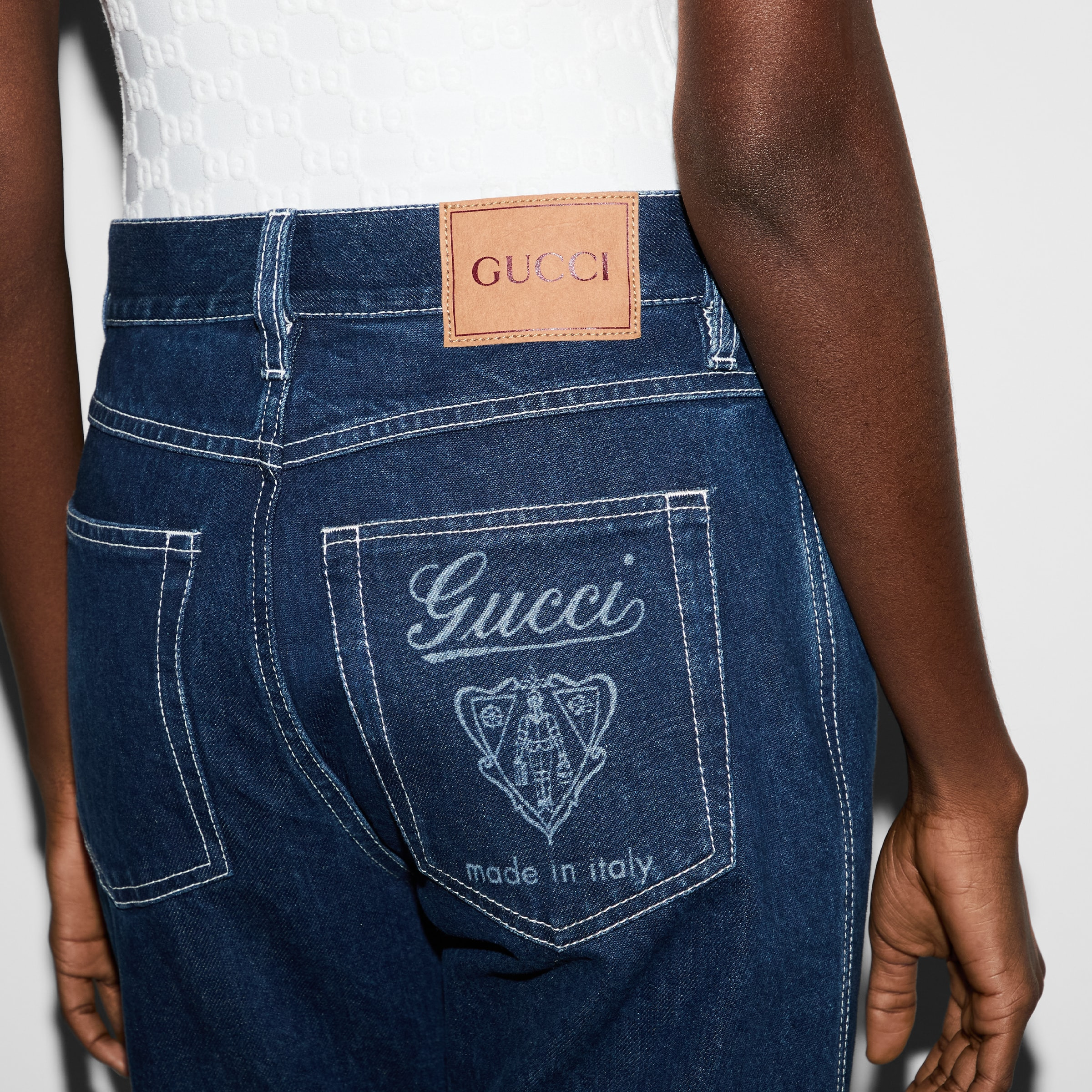 Slim cropped fit lasered denim pants - 5