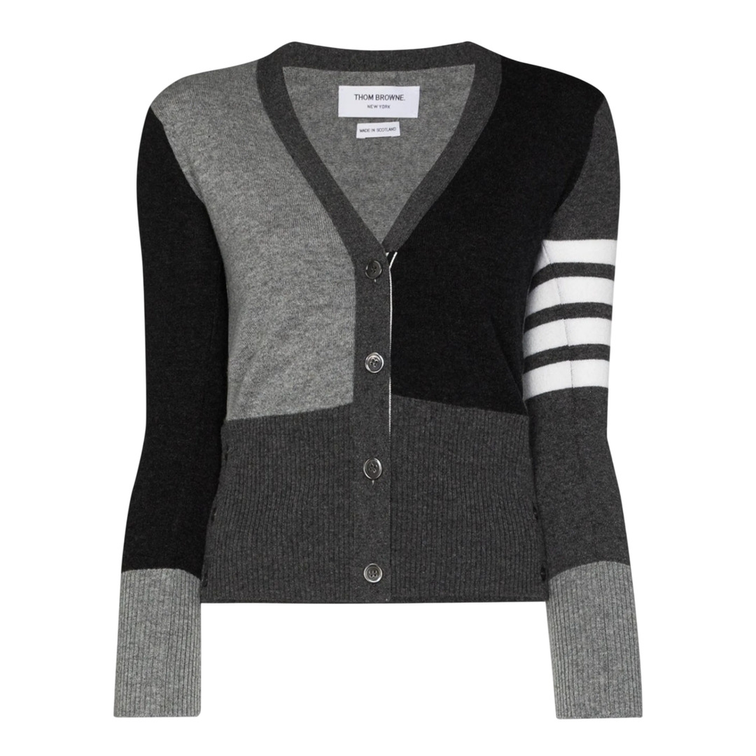 Funmix Cashmere 4-Bar V-Neck Cardigan Women - 5