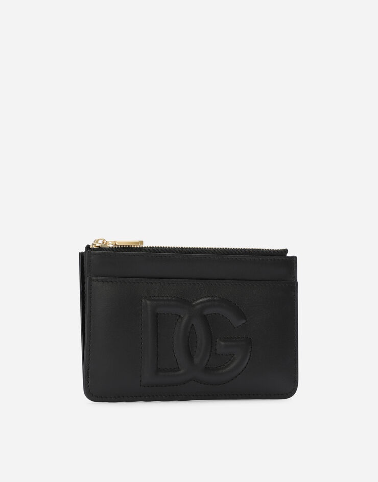 Medium calfskin card holder with DG logo - 2