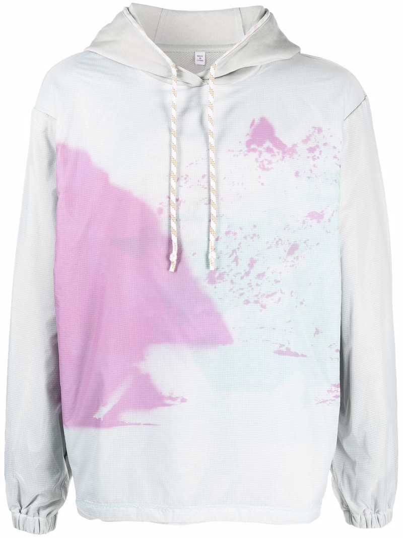 abstract-print cotton hoodie 1