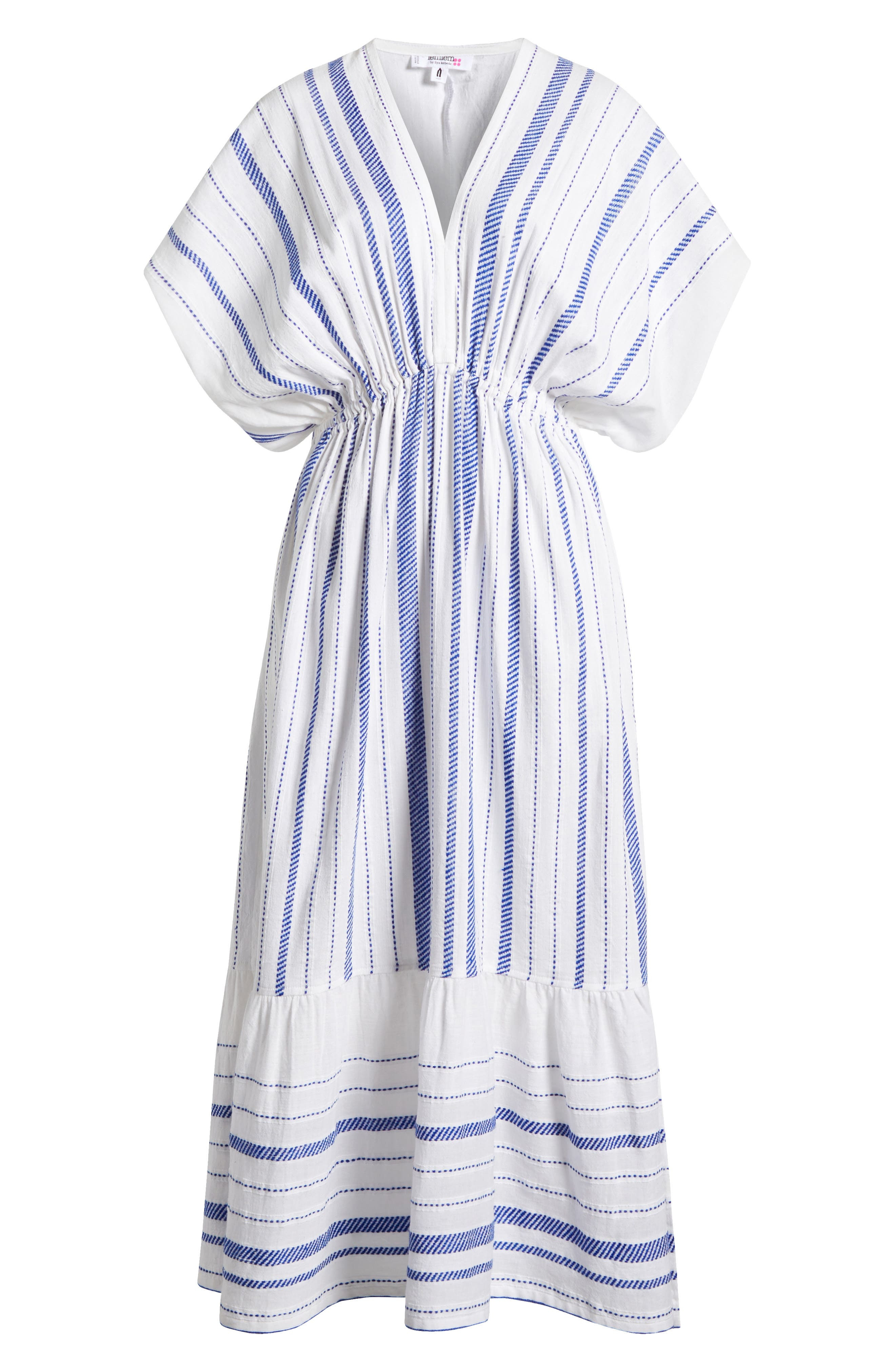 lemlem Leila Embroidered Cotton Blend Cover-Up Sundress in Tiki Azure at Nordstrom - 6