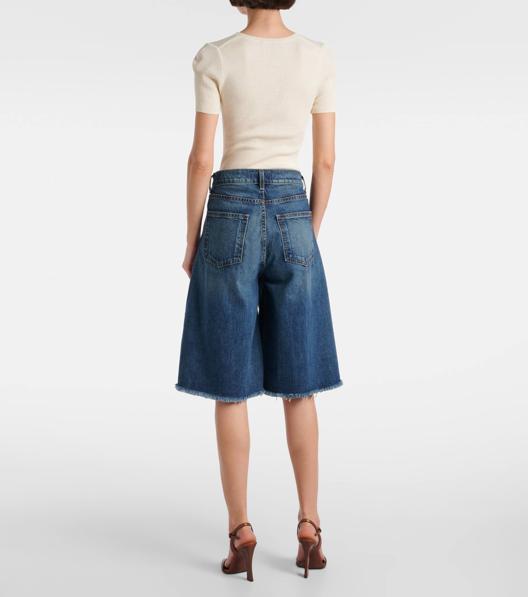 High-rise denim shorts - 3