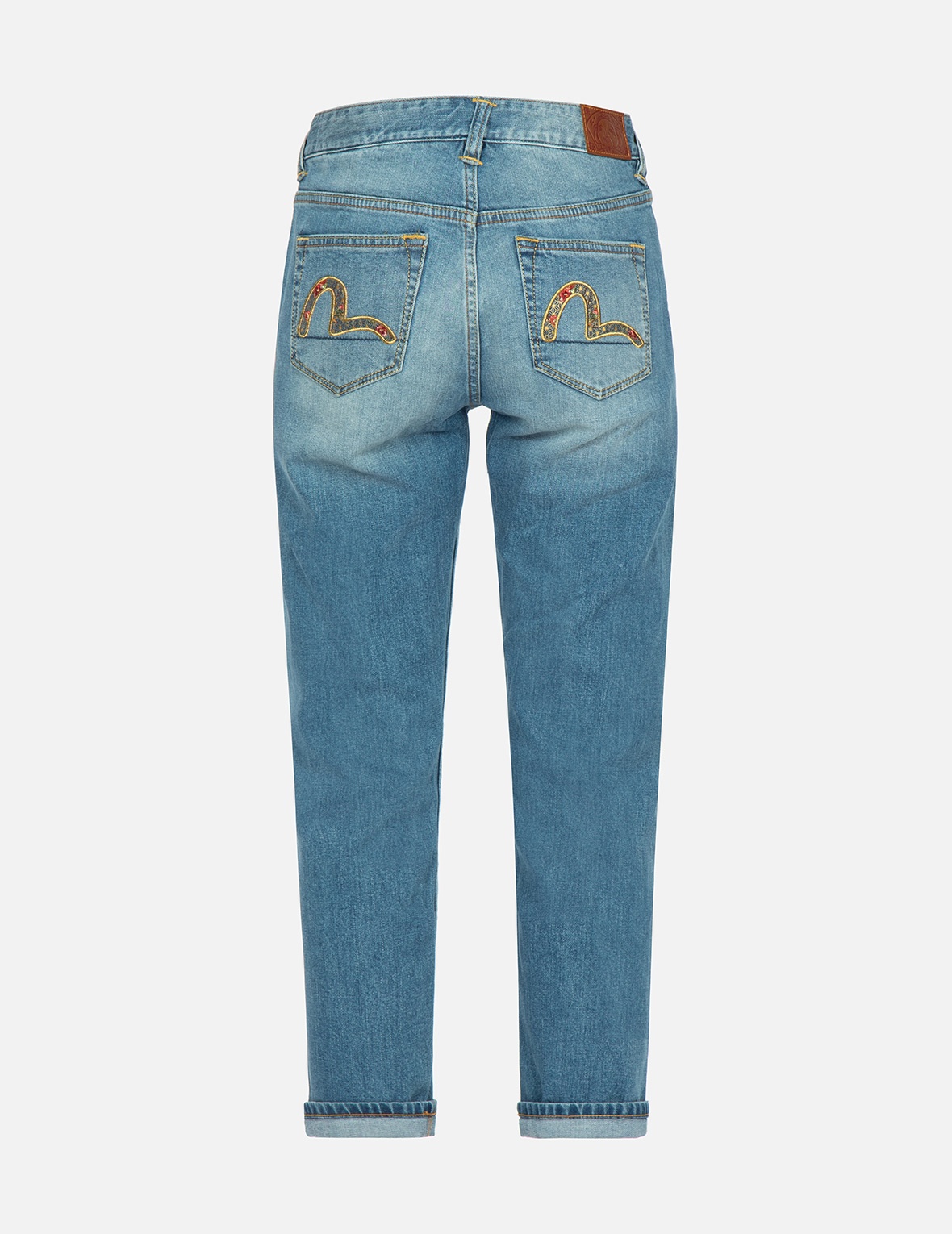 TSUBAKI BROCADE-PATTERN SEAGULL EMBROIDERY STRAIGHT LEG JEANS - 2