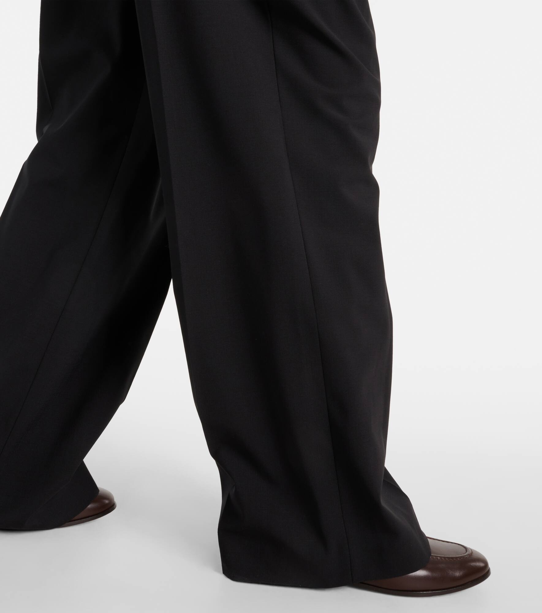Wool-blend wide-leg pants - 5