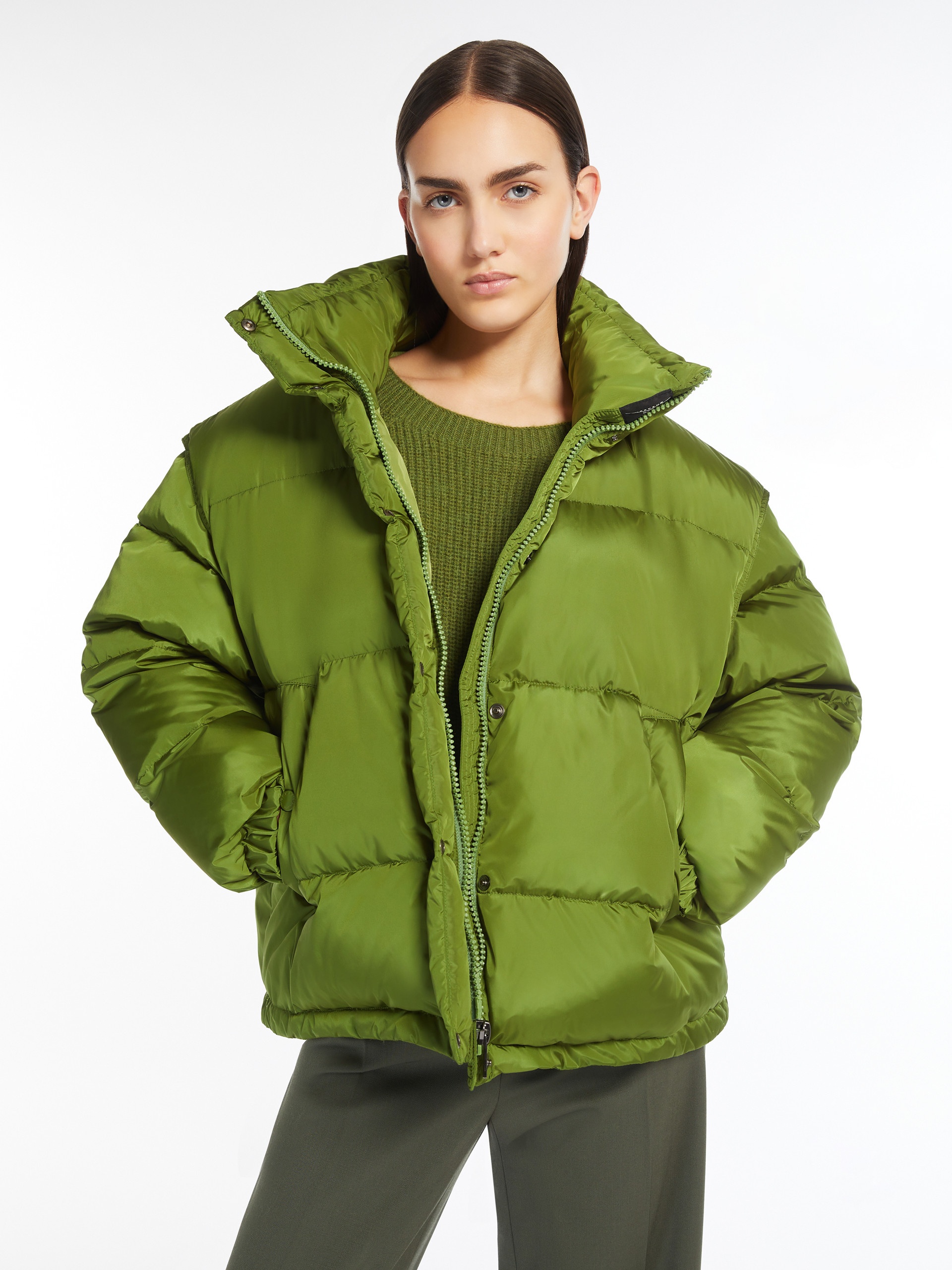 BAIARDO Water-repellent taffeta cropped bomber jacket - 5