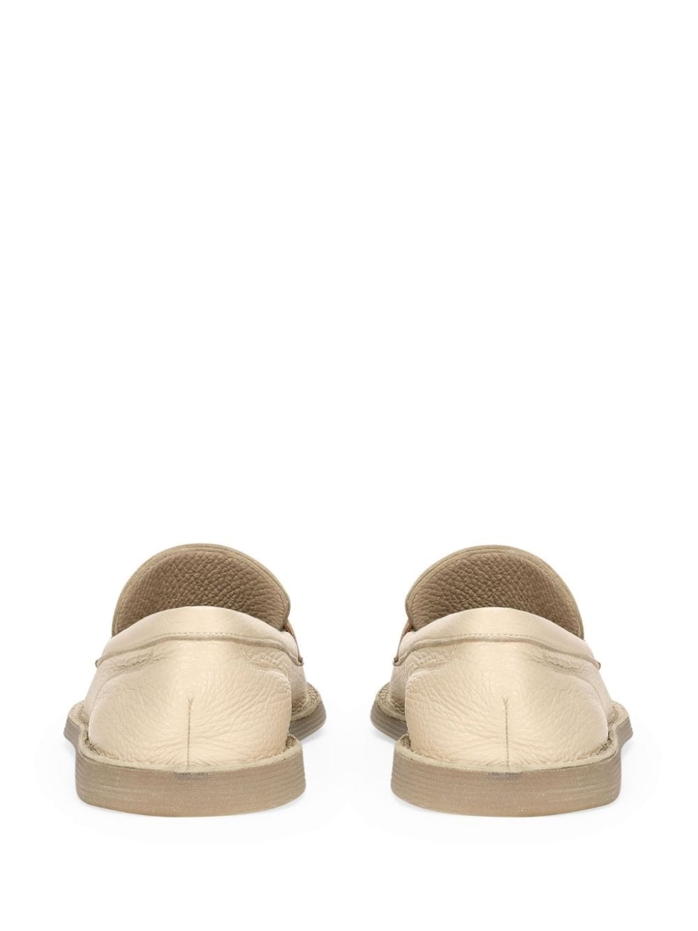 logo-plaque leather loafers - 3