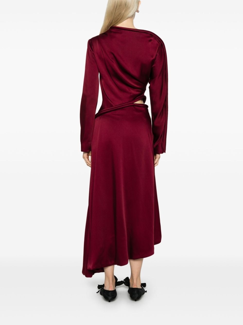 piped-trim midi dress - 4