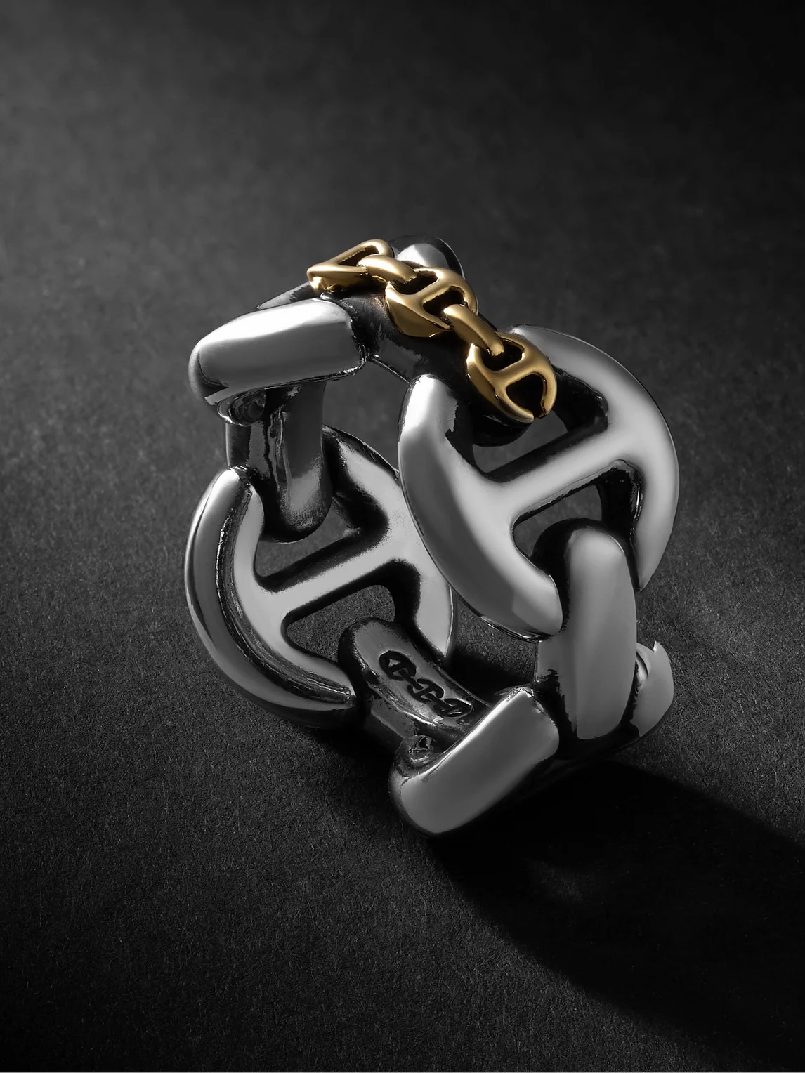 Affix Quad Sterling Silver and 18-Karat Gold Ring - 1