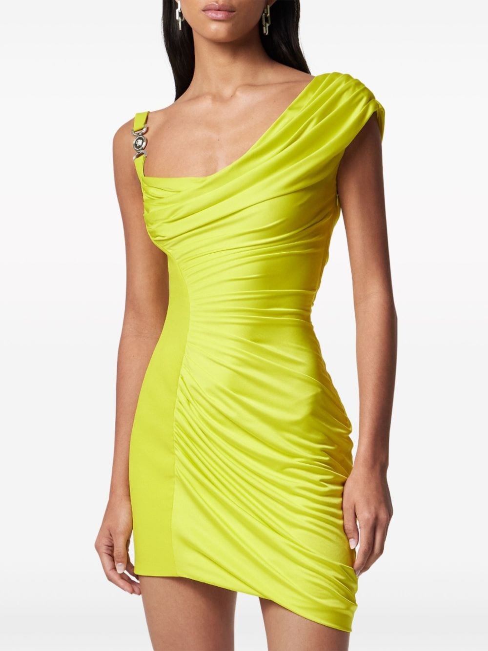 Medusa-Head embellished asymmetric minidress - 2