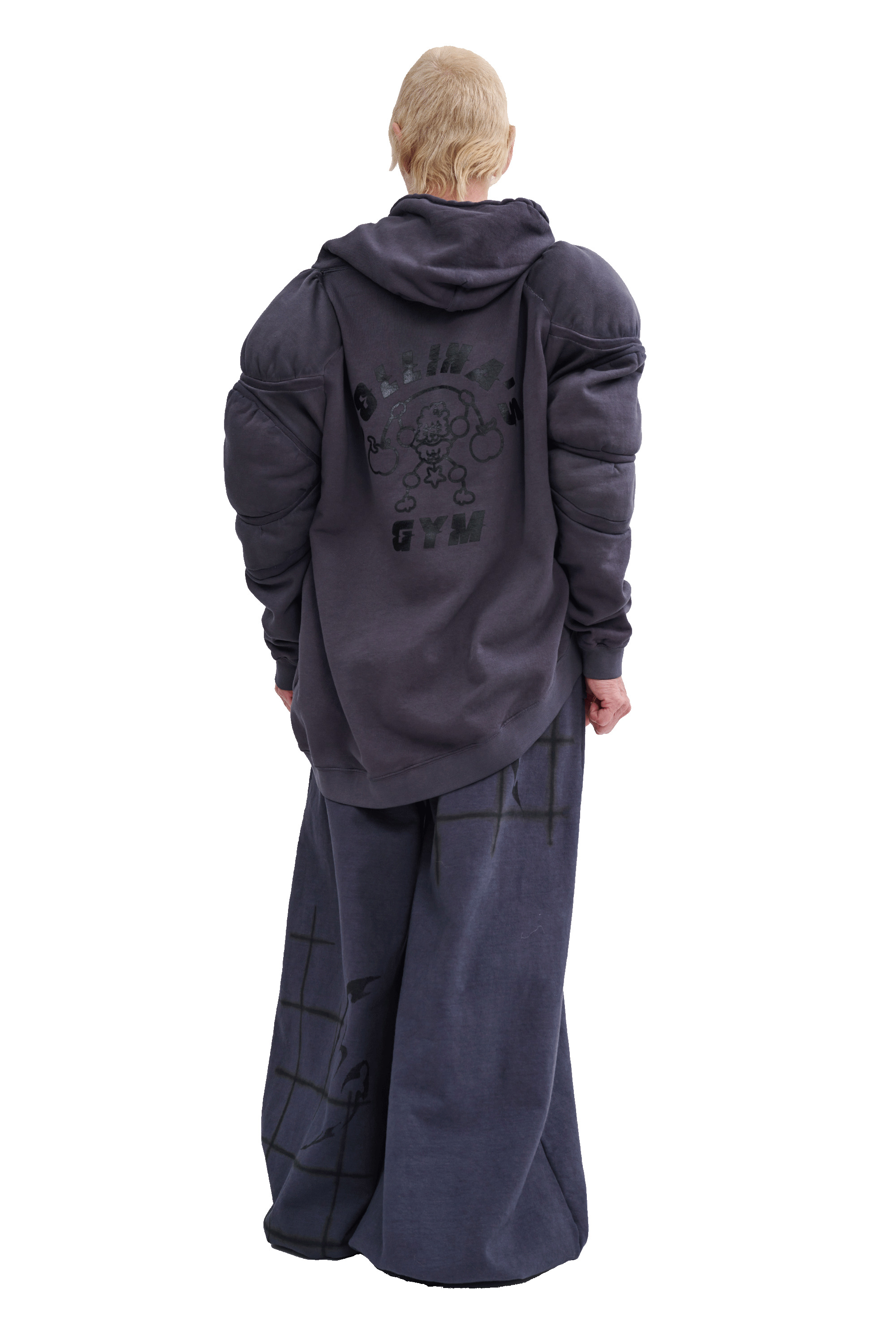 CHARCOAL CS GYM MUSCLE WAVE HOODIE - 2