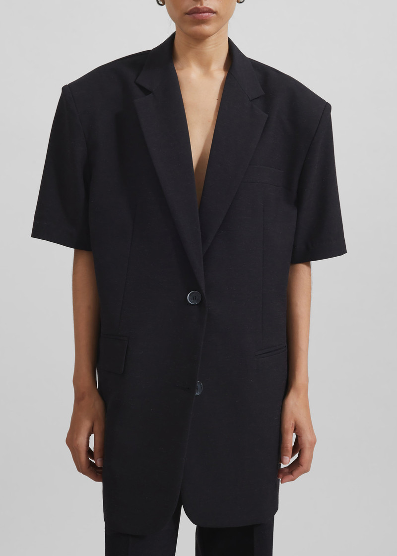 Maisie Short Sleeve Blazer - Black 4